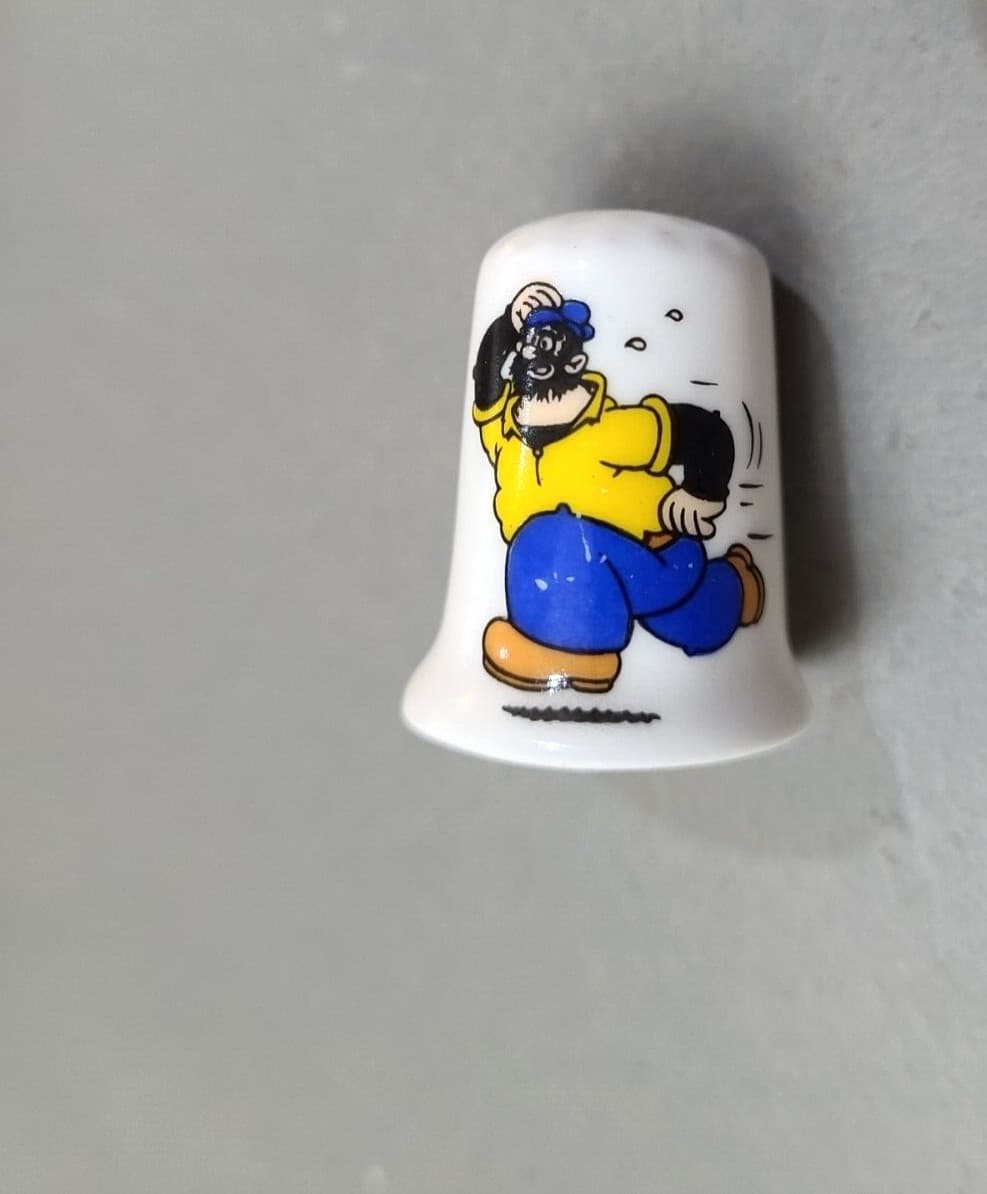 Collectable Bluto /Popeye  Stoke-on-Trent Fine Bone China Thimble 2