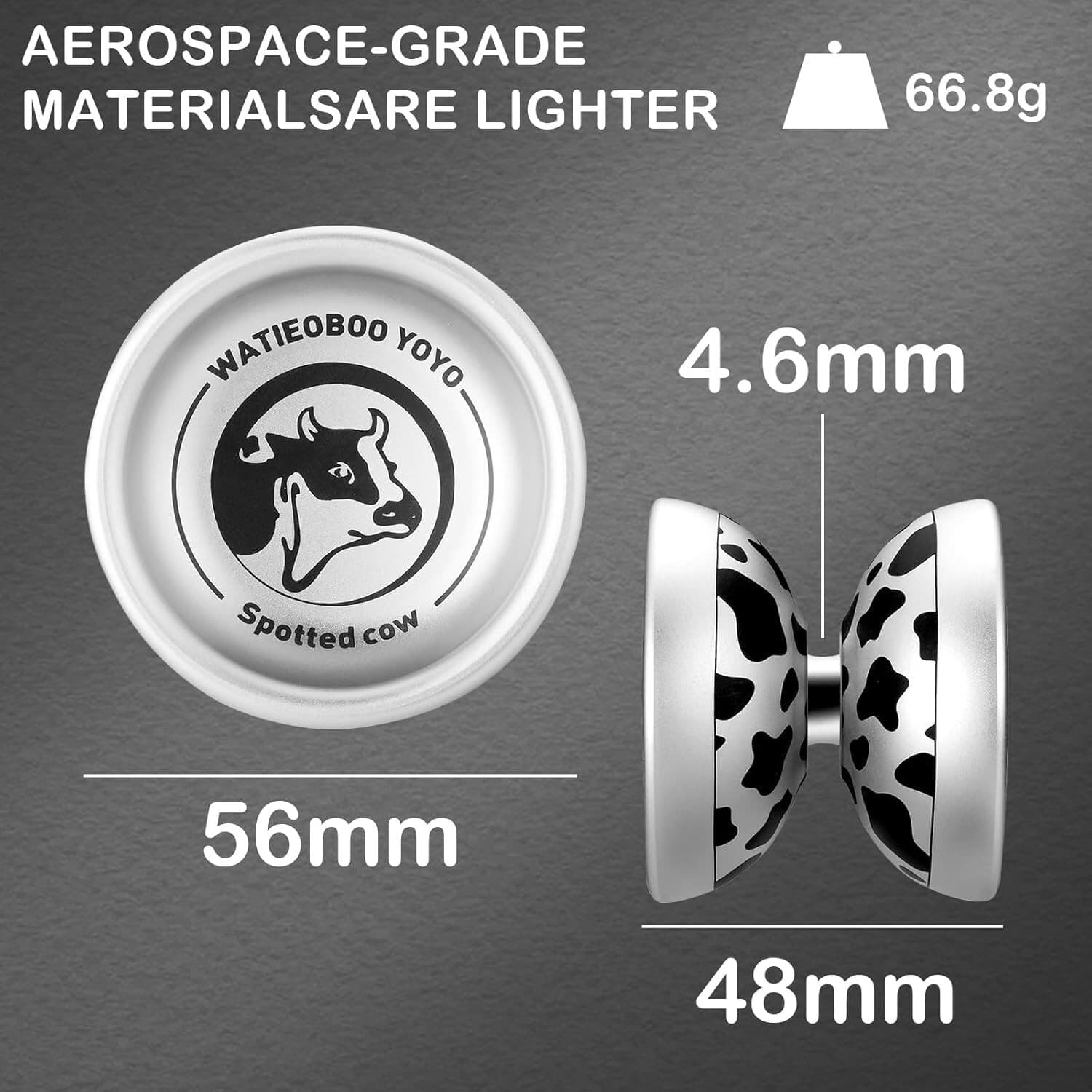 Metal Yoyo Professional, Intermediate to Advanced Trick Yoyo (Spotted Cow) 4
