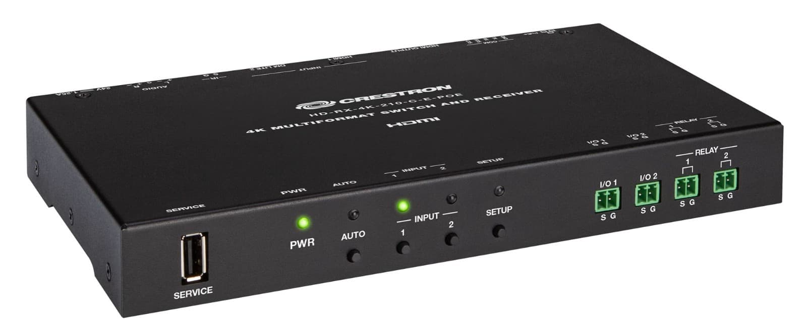 Crestron HD-RX-4K-210-C-E-POE DMPS Lite™ 4K 2x1 AV Switch and Receiver with POE+ 4