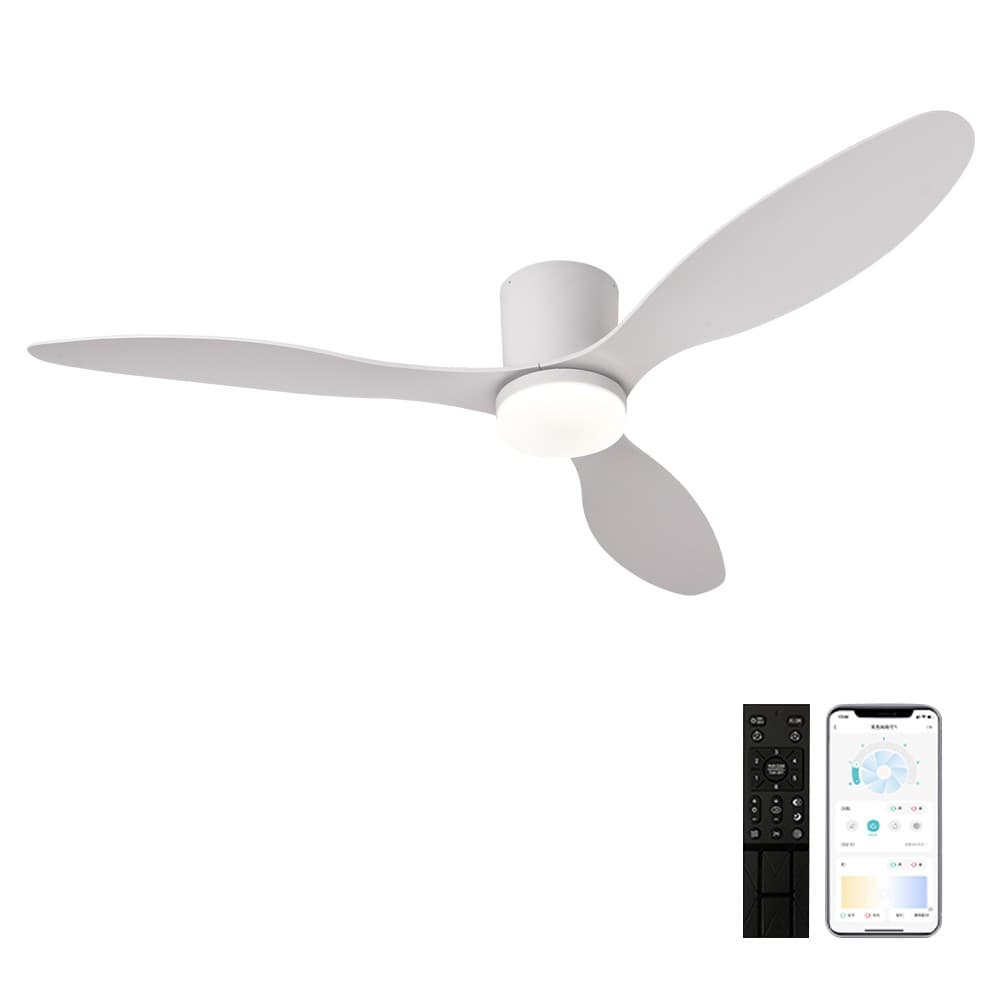 52" Modern Ceiling Fan with Light,Remote/App Control,Quiet DC Motor,6 Speeds 2