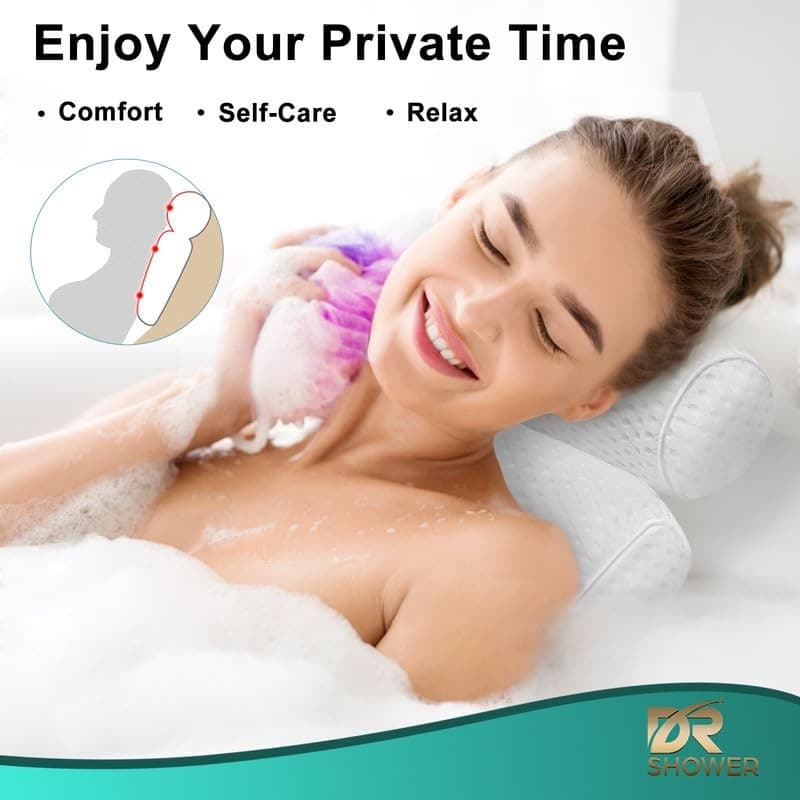 Bath Pillow for Bathtub Support Neck,Head and Back with Non-Slip Suction Cups... 2