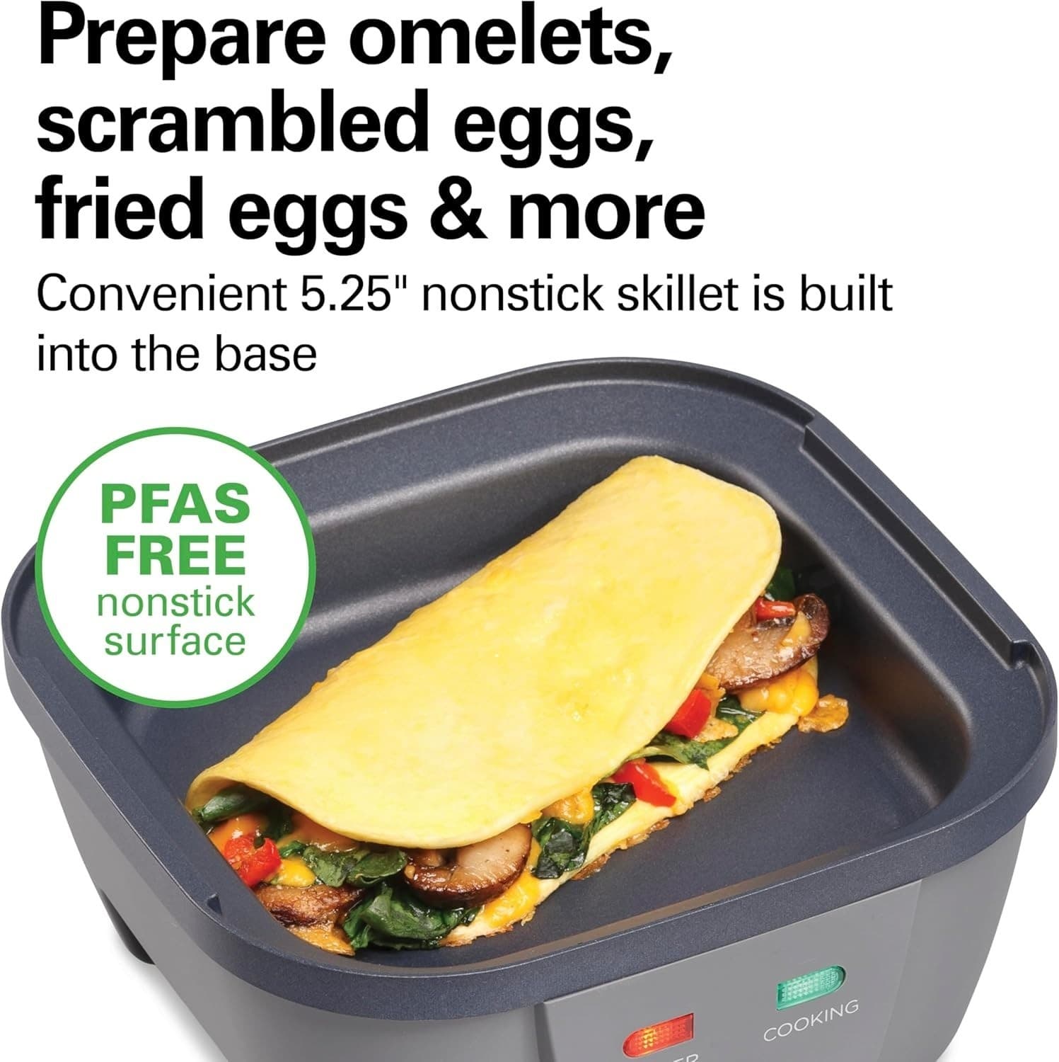 Sartén antiadherente de 5,25" para tortillas, revueltos y freír, gris, NUEVO US 5