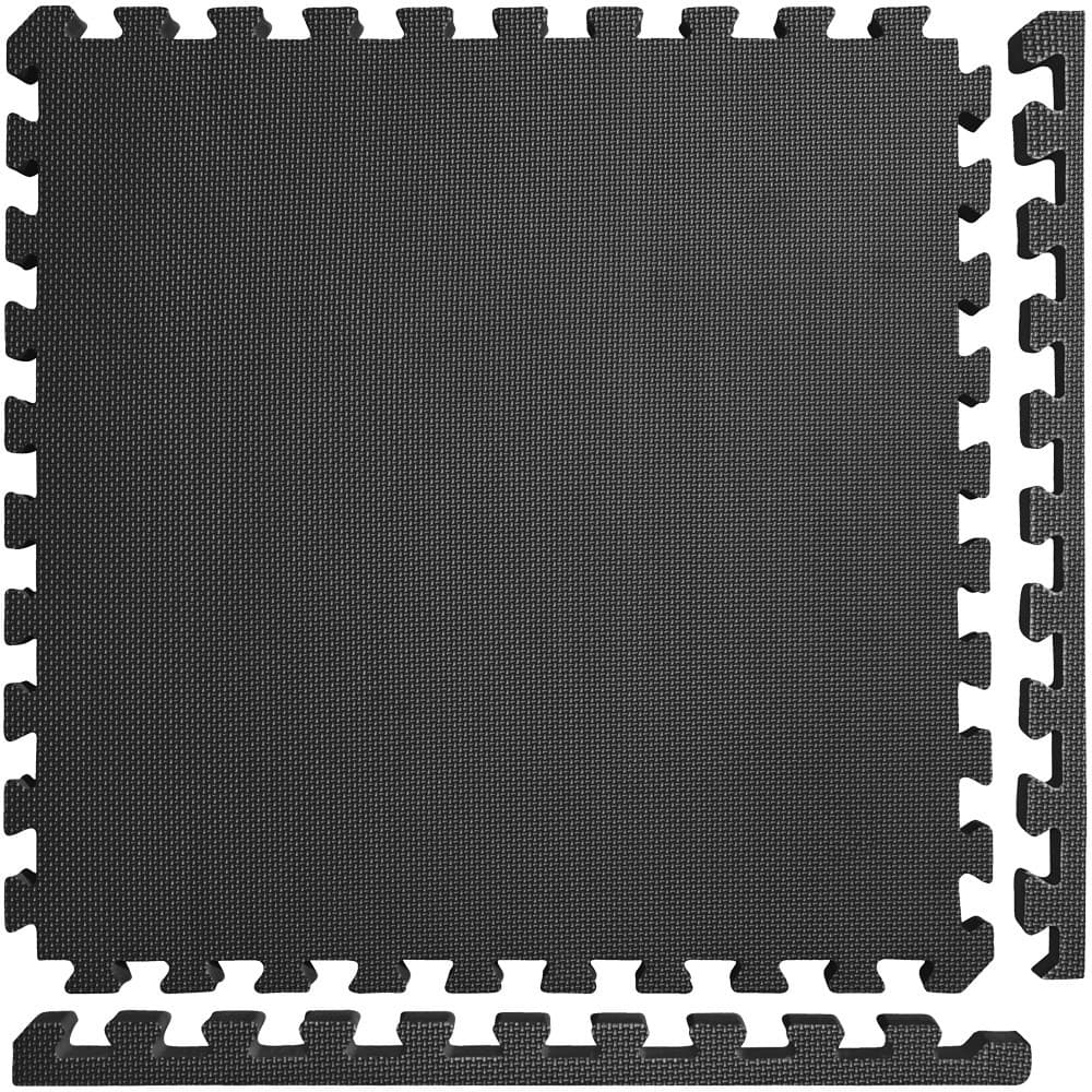 MEISTER 1.5" PUZZLE FLOOR MATS *EXTRA THICK* Home Gym Play Foam Wrestling BLACK 2