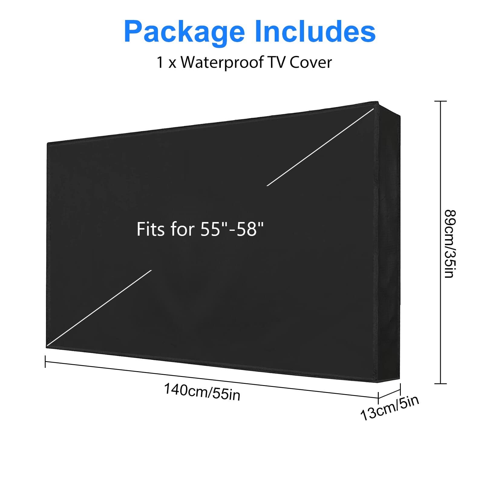 55-58 inch TV Outdoor Cover Fitted Waterproof Weatherproof Television Protector 6