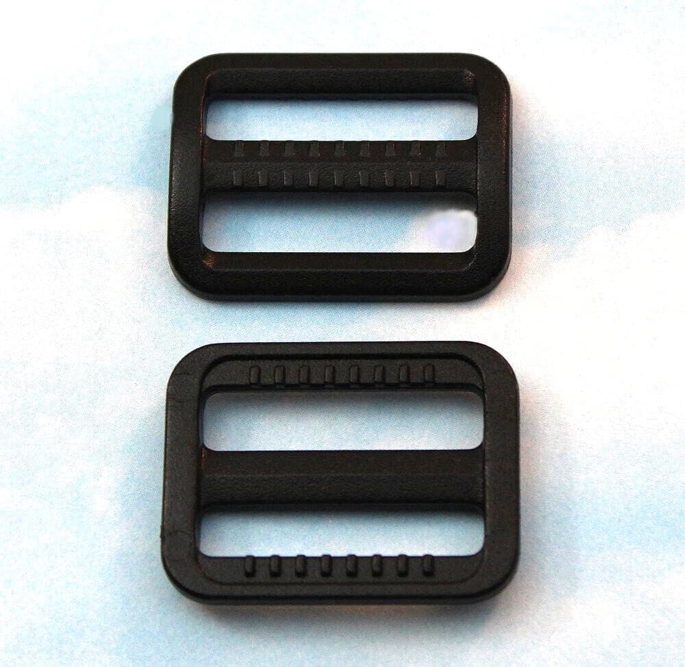 BLACK  1" HD "GRIPPING" WEBBING SLIDES ~ ADJUSTERS ~ TRI-GLIDES ~ 10 Pk 2
