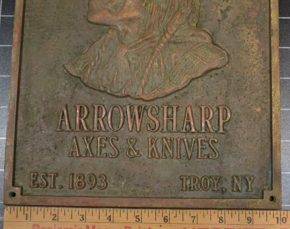 MOHAWK TOOL WORKS - ARROWSHARP AXES & KNIVES - BRONZE PLAQUE 5