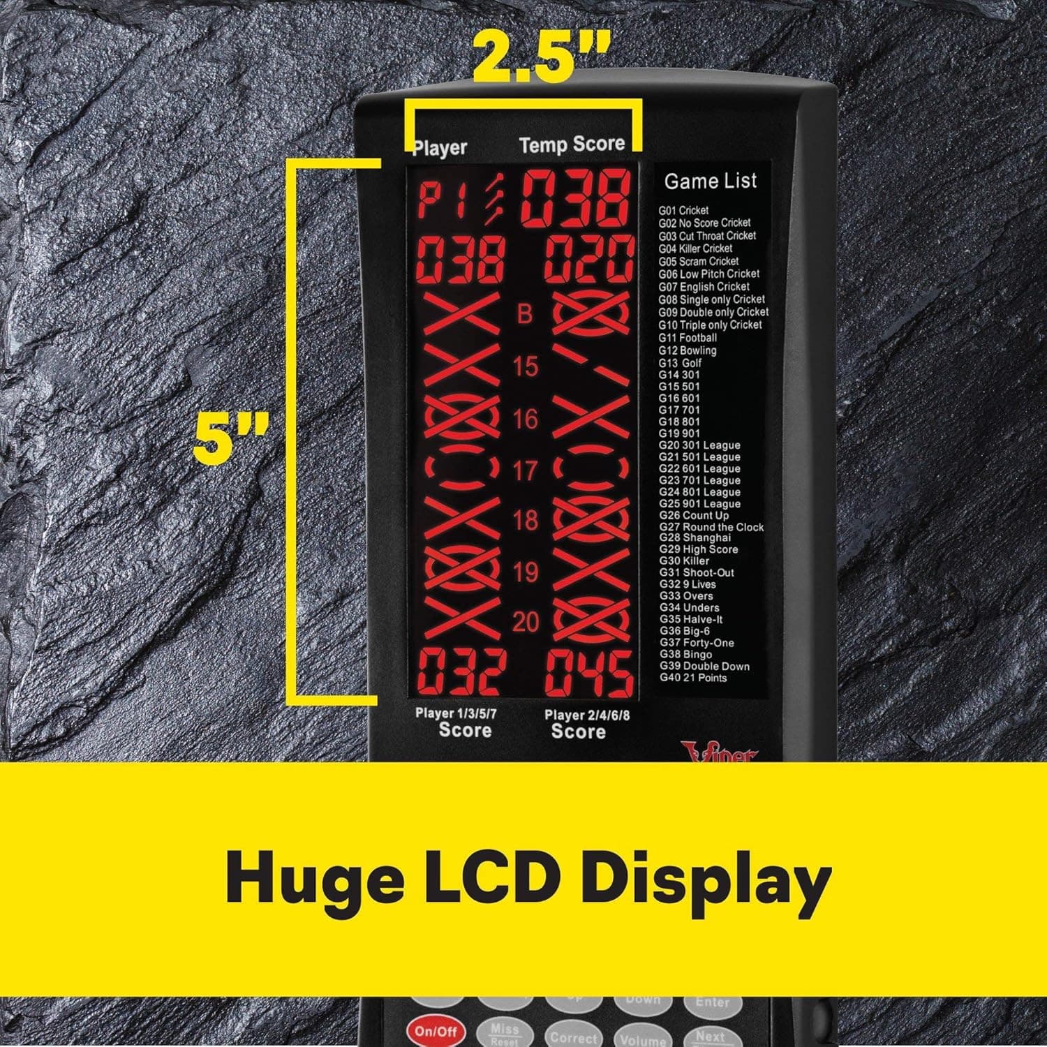 ProScore Digital Dart Scorer Electronic Dartboard Scoreboard for Up to 8 Players 6