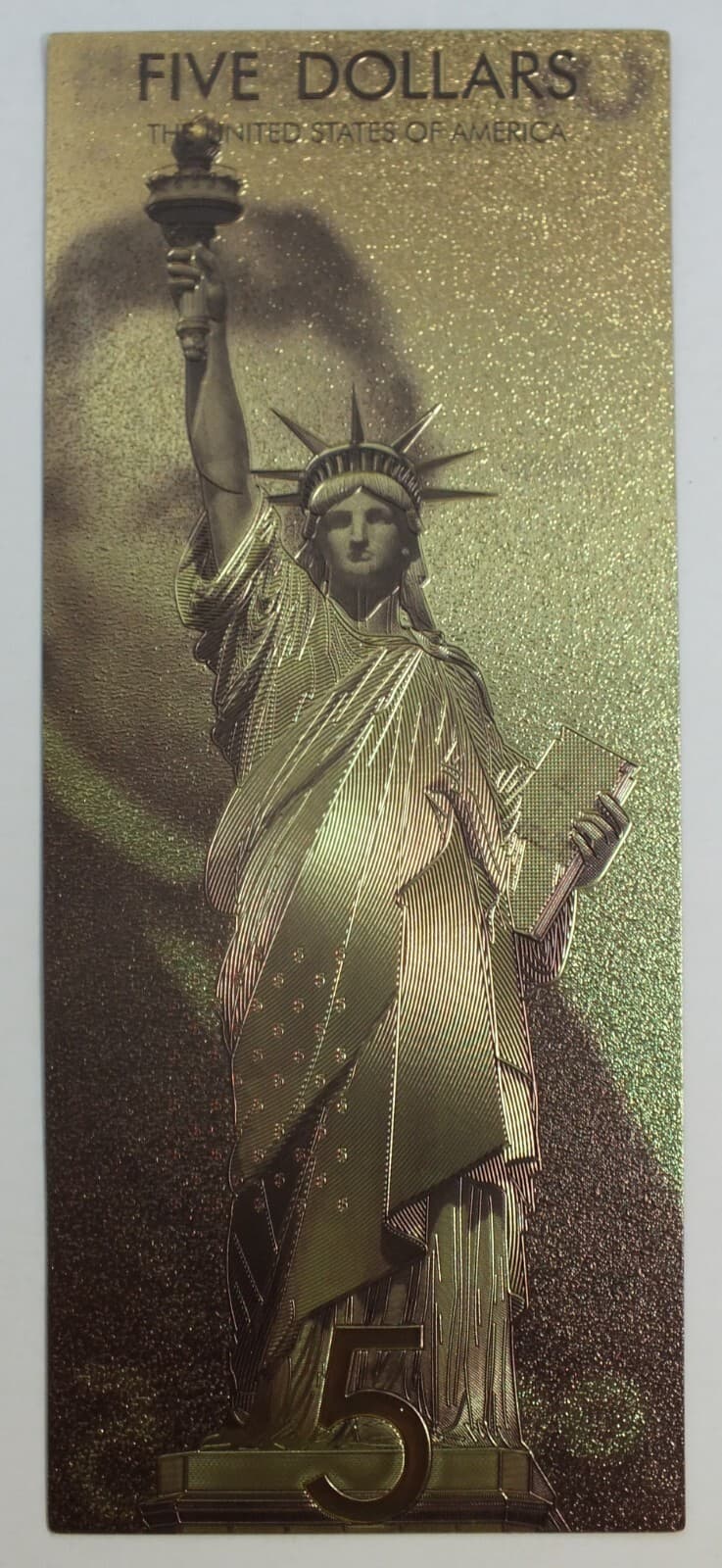 $5 Five US Dollar Concept Design 6" Novelty 24K Gold Foil Plated Note Bill GFN45 2