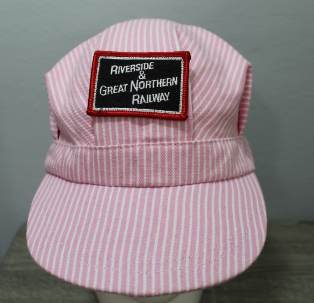 Riverside & Great Northern Railway Pink Striped Conductor Engineer Hat Youth