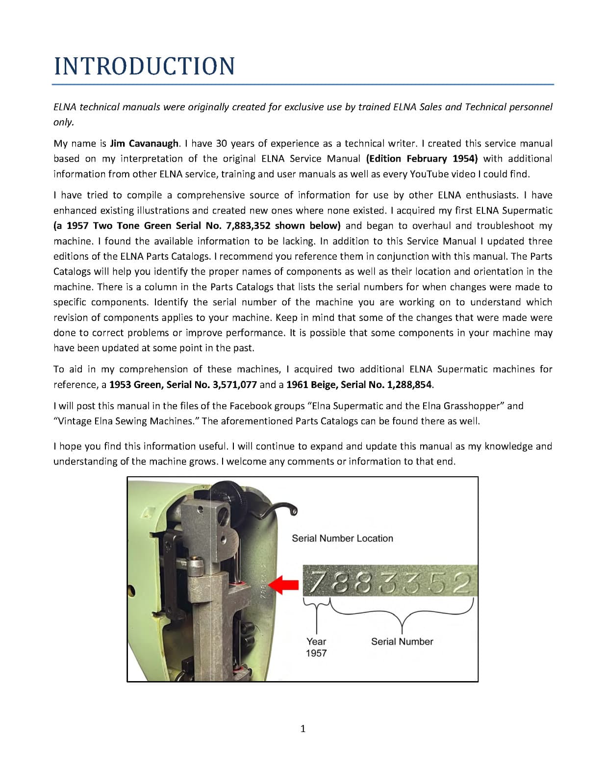 Elna Supermatic Transforma Service Manual: Coil Bound 42 Pages 2