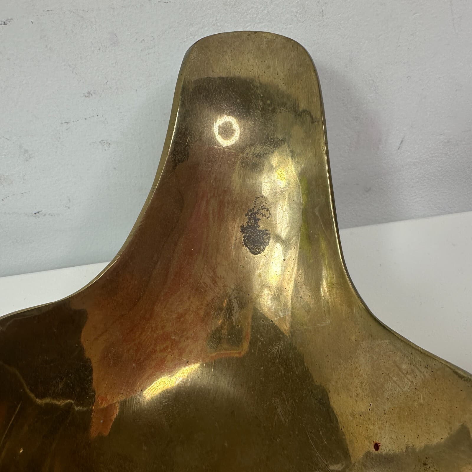 Vintage Mid Century Modern Brutalist Brass Bowl  - Centerpiece 9" x 5.5" India 6