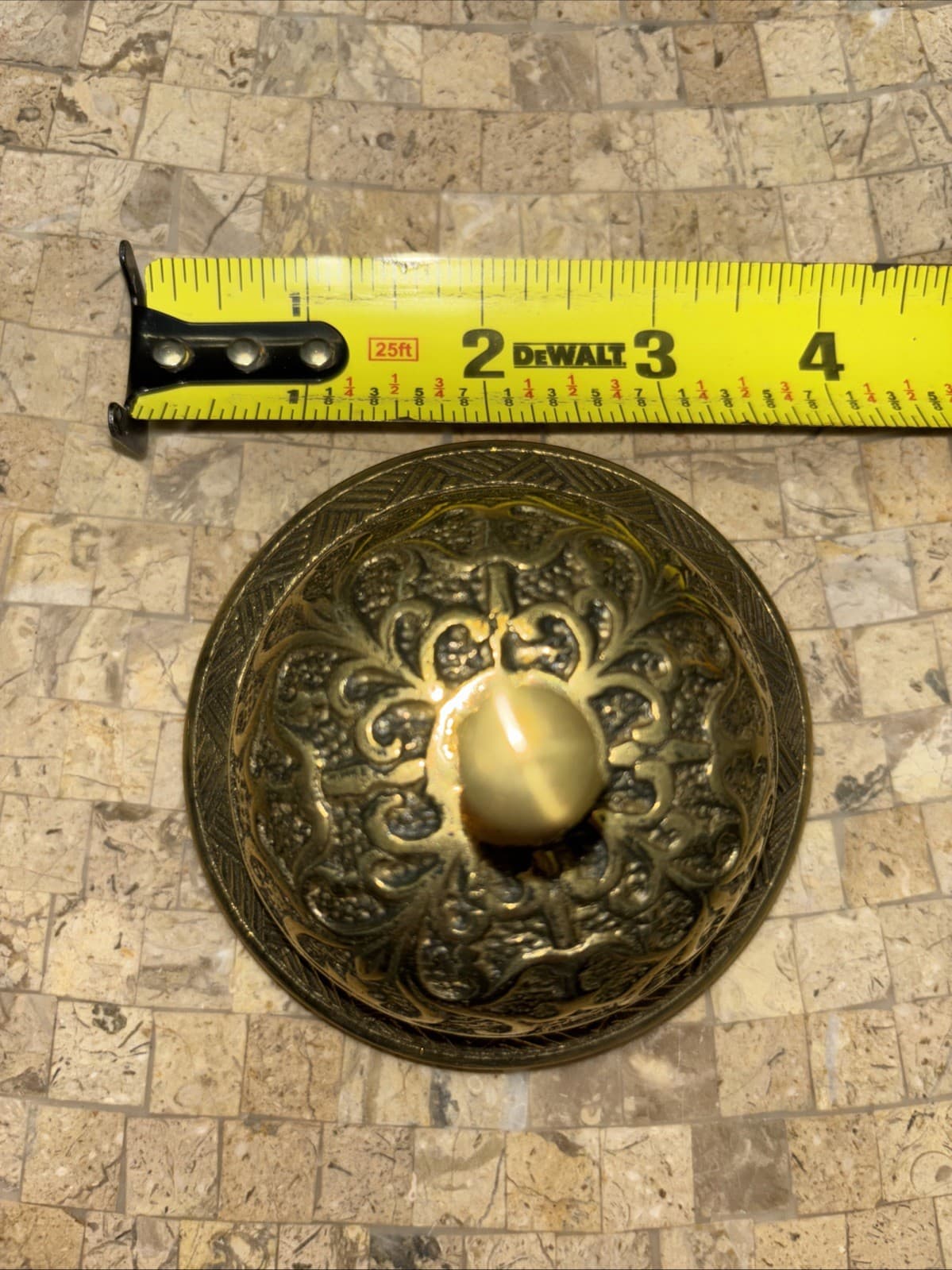 Vintage BRASS Hotel or Ornate Desk BELL filigree Sale Service Counter bell. 4