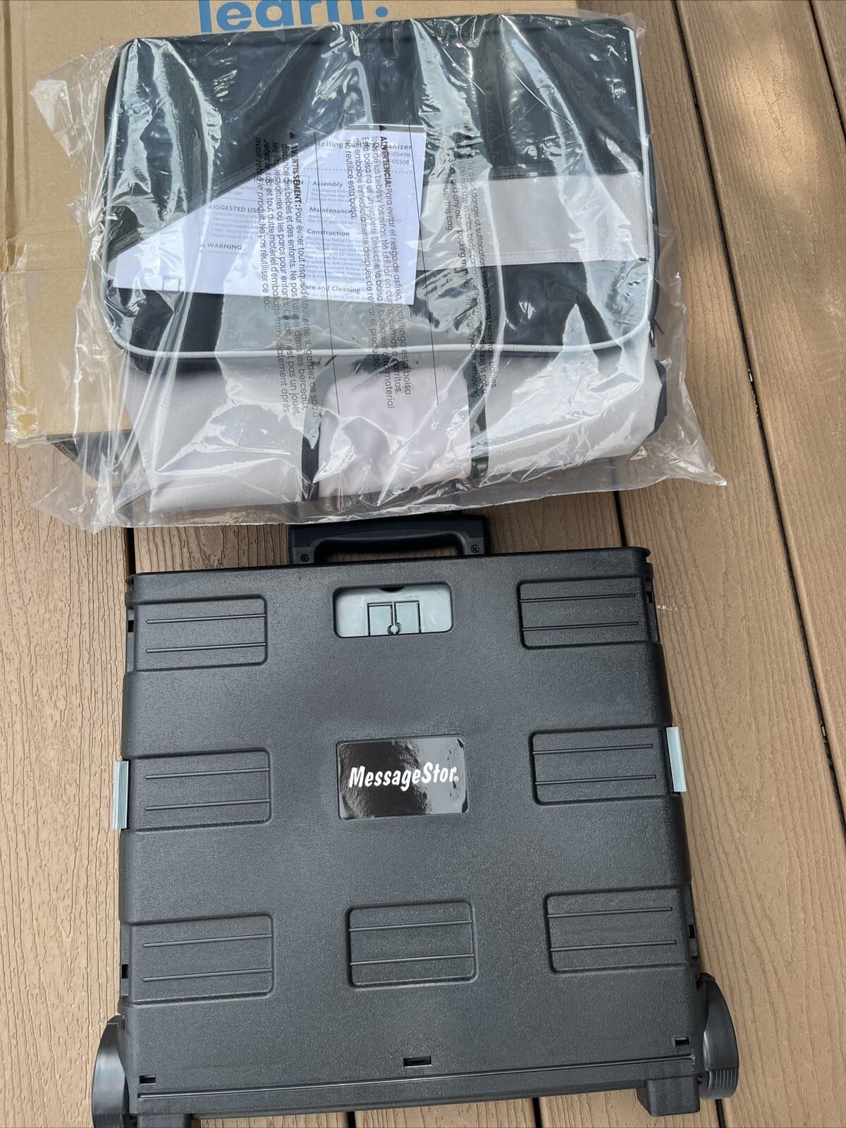 Universal Rolling Cart with Canvas Organizer Bag, Mobile Storage, Black 2