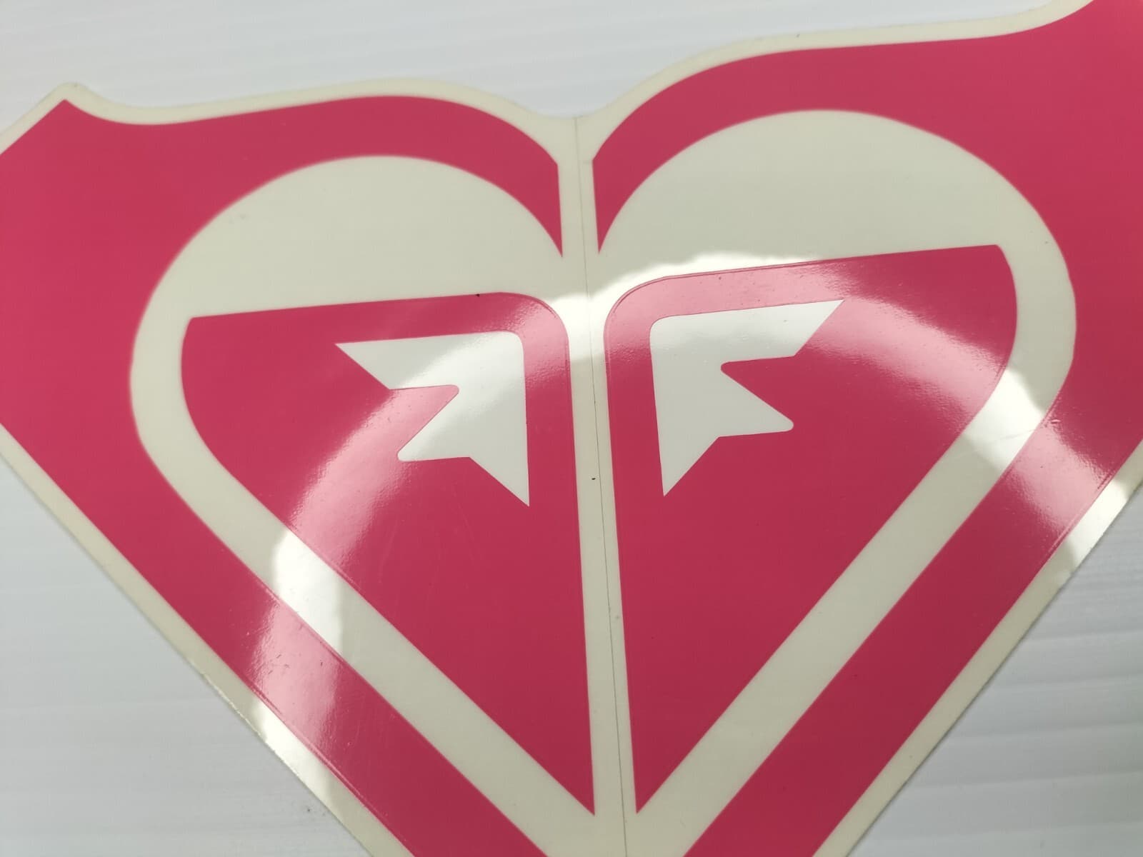 Vintage Roxy Quicksilver Pink Heart Large Logo Sticker Decal Surf Skateboard  2