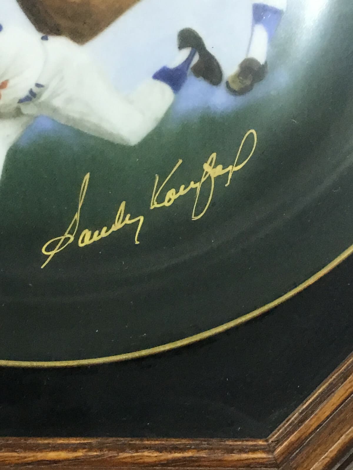 Sandy Koufax Signed  Dodgers Plate Framed Mint gold autograph LE /1000 Cbm COA 2