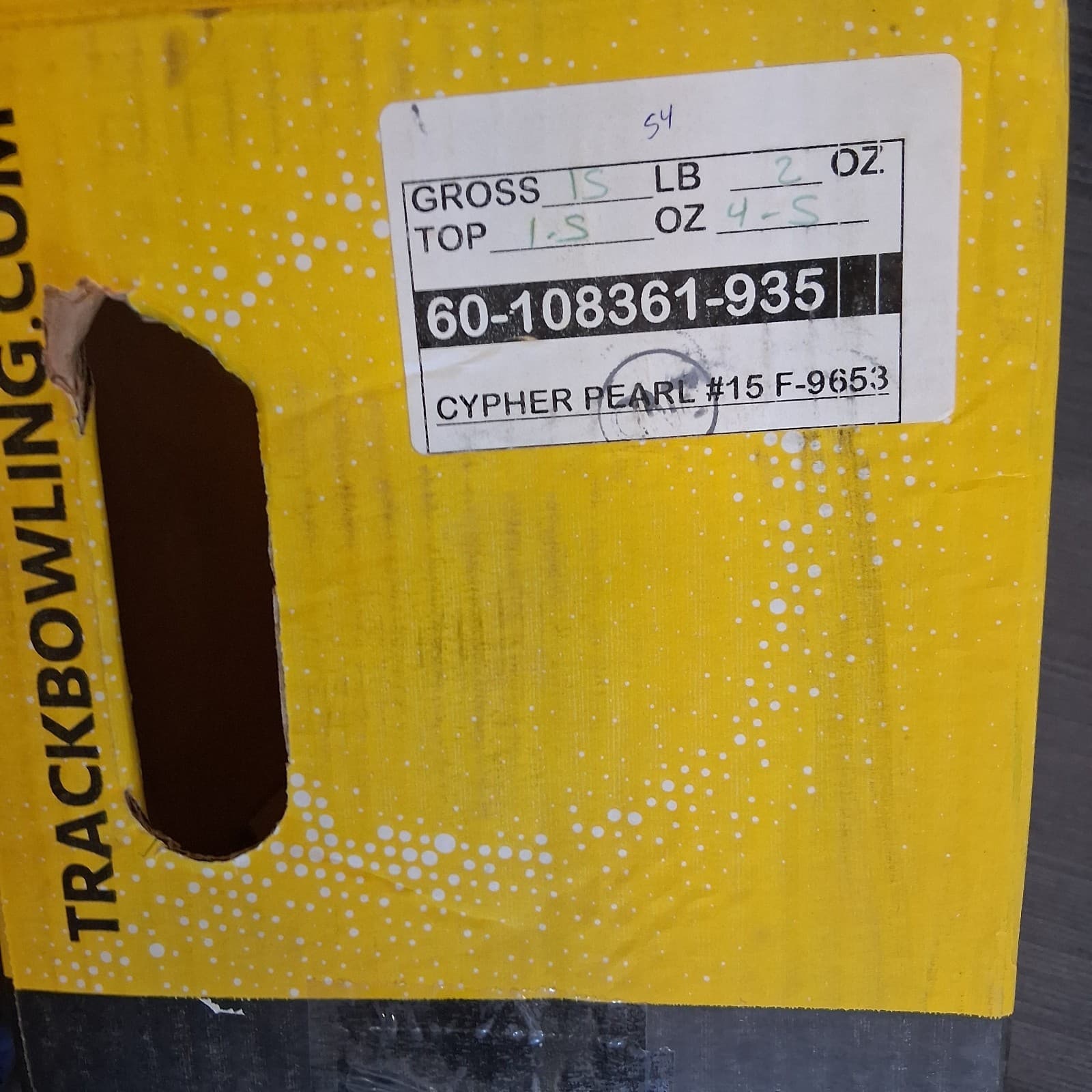 Track Cypher Pearl  Bowling Ball  15 lb   NEW IN BOX!  #126 2