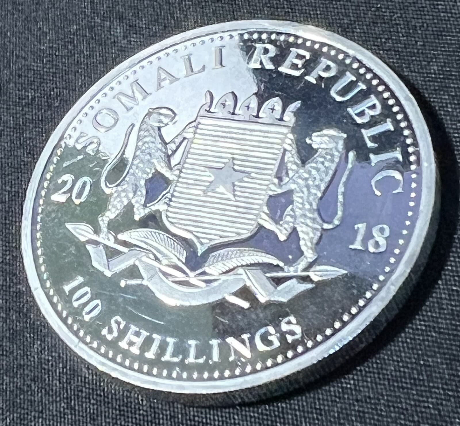 2018 1oz .9999 SILVER SOMALI REPUBLIC African Wildlife Elephant 100 Shillings 4