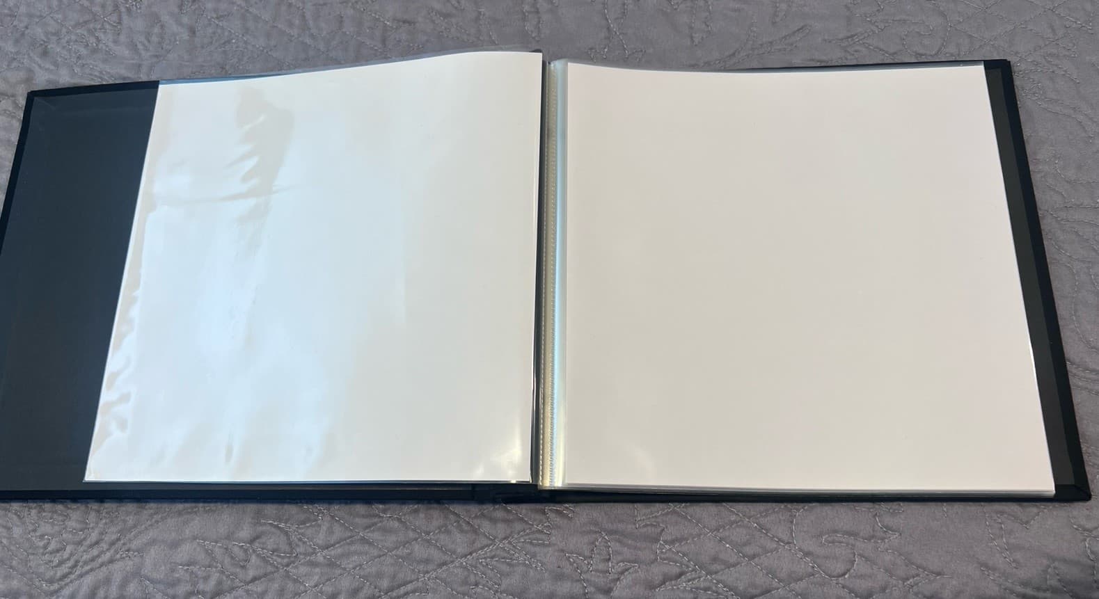 Black Linen Photo Album (15) 8.5”x 8.5” Pages Expandable Post Bound New 5