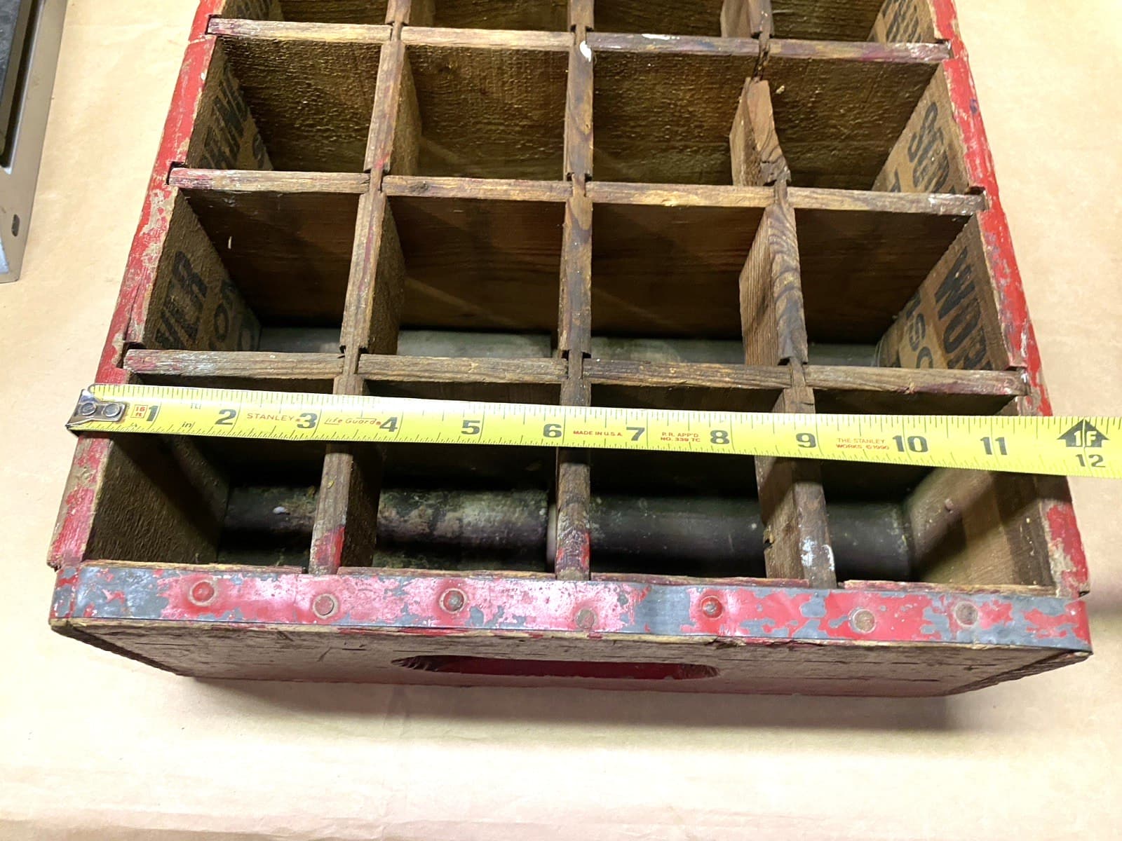 Vintage  Wood Wooden Soda Crate, Box - Skowhegan Bottling Co. -  24 Pocket 6