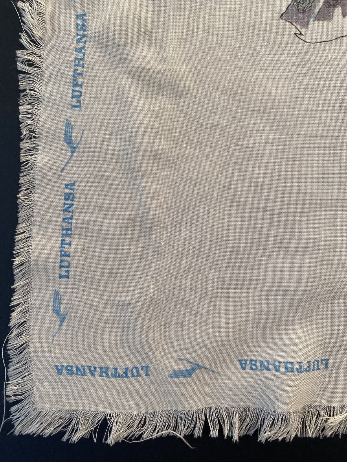 Vtg LUFTHANSA AIRLINES SOUVENIR SILK SCARF Rokoko (Rococo) 1730-70 M. H. Hassler 5
