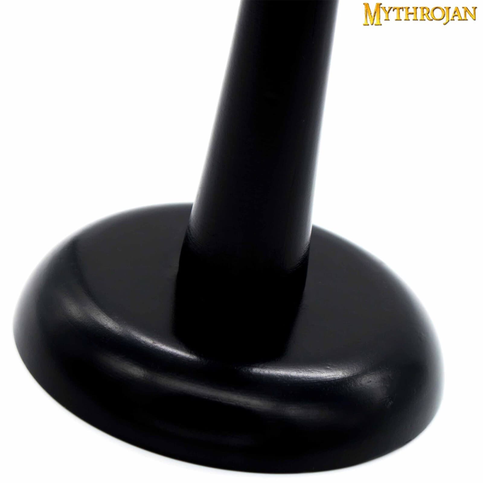 Medieval Helmet Stand Wooden Display Armor Holder Viking Knight Headwear Black 5