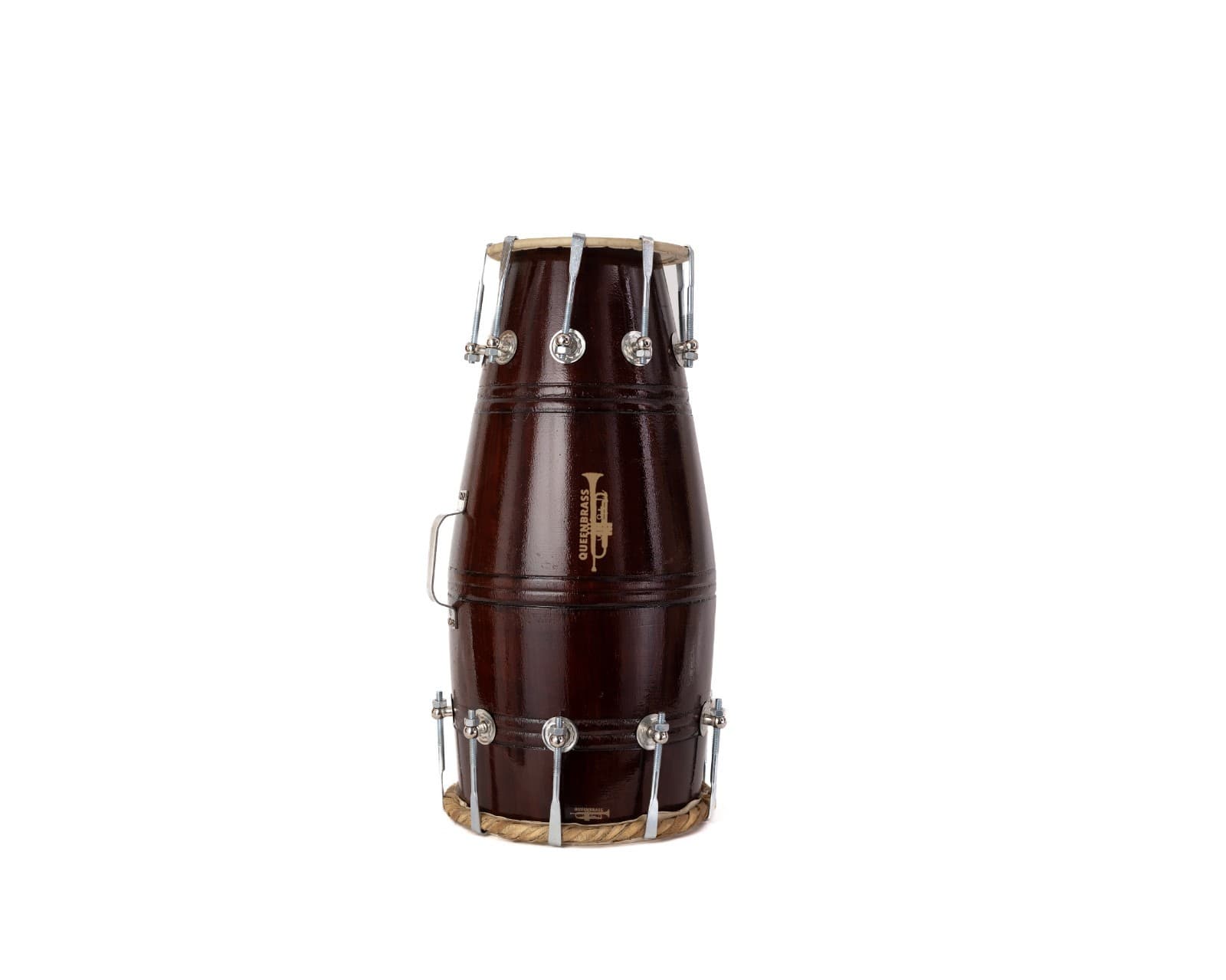 QUEENBRASS  Wooden  Naal Dholak BEST INSTRUMENT SUPER COME WITH BAG AND SPANNER 5