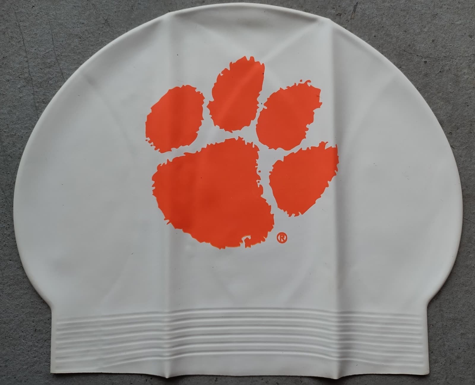 CLEMSON TIGERS PAW UNISEX ADULT SOFT LATEX SWIM CAP TRAINING & FITNESS SWIMMING 2