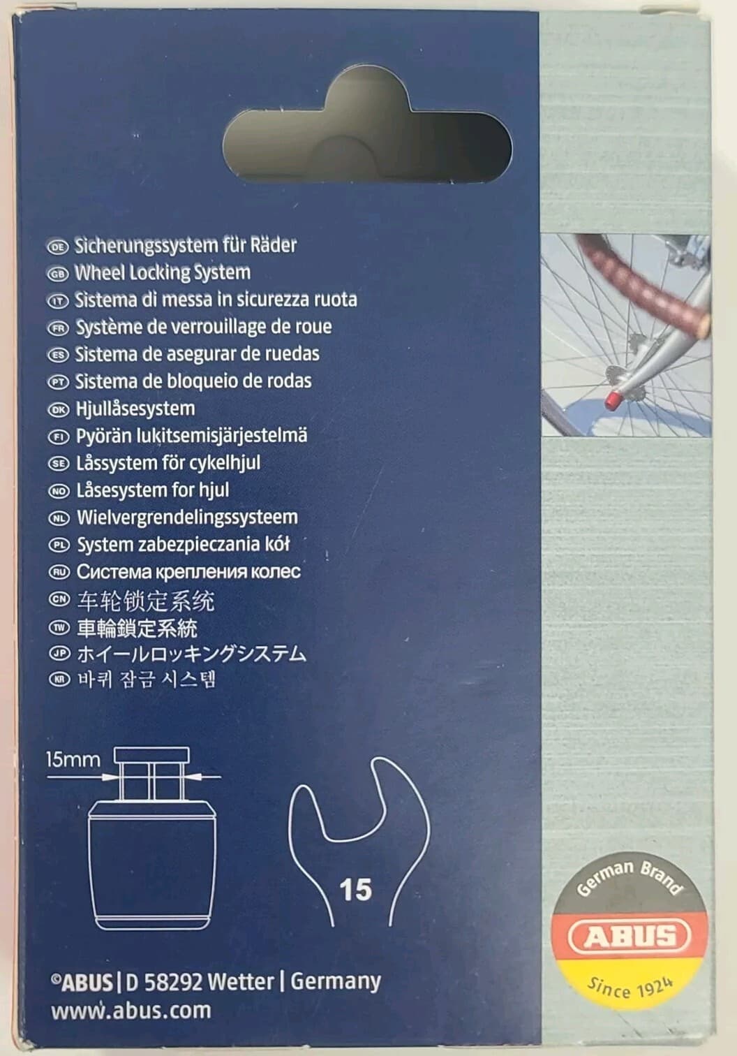 ABUS Bicycle Wheel Lock Nutfix M9 Solid Axle Single Axle Locking System, Black 3