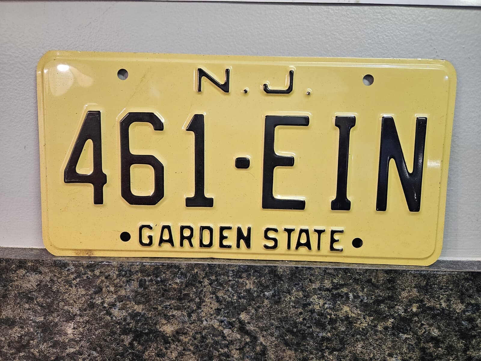 Vintage New Jersey License Plate NICE 461-EIN (Lot 609)