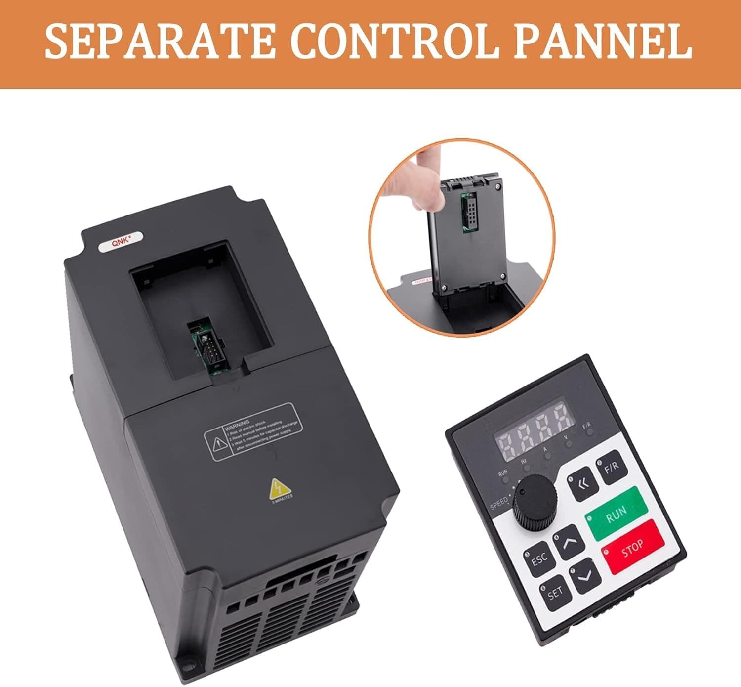 QNK 7.5KW 10HP 220V VFD 1 to 3 Phase Inverter Converter for CNC Spindle Motor 3