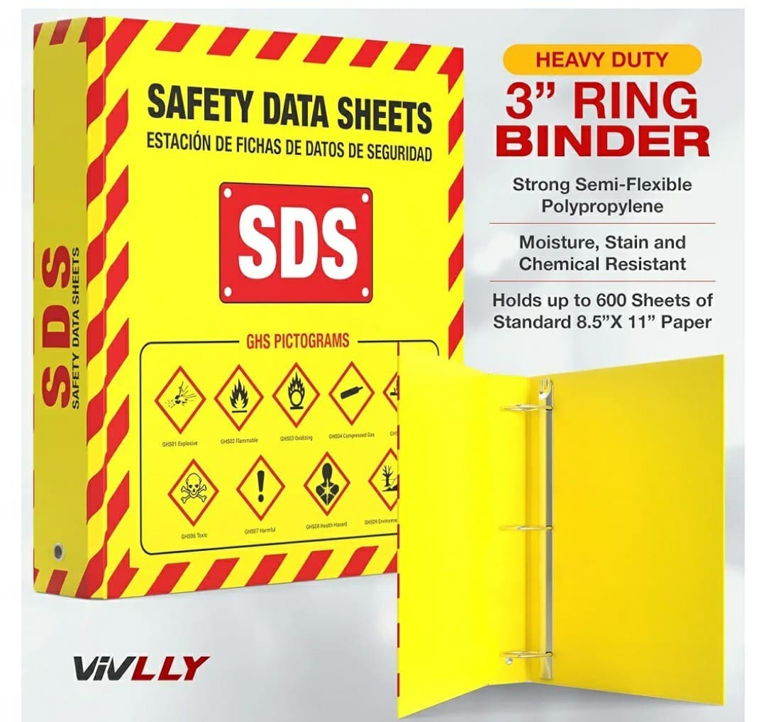 SDS Wall Station - Material Safety Data Sheet Binder with Display Sign "3 Ring" 2