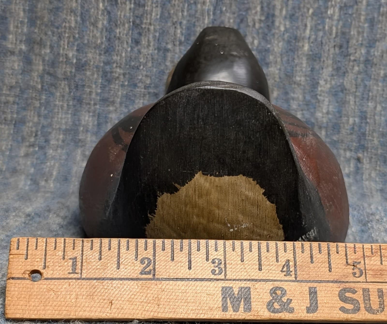 Vintage Duck Decoy Ruddy Hand Carved Signed Ron Fisher Wooden Folk Art  Decoy 4