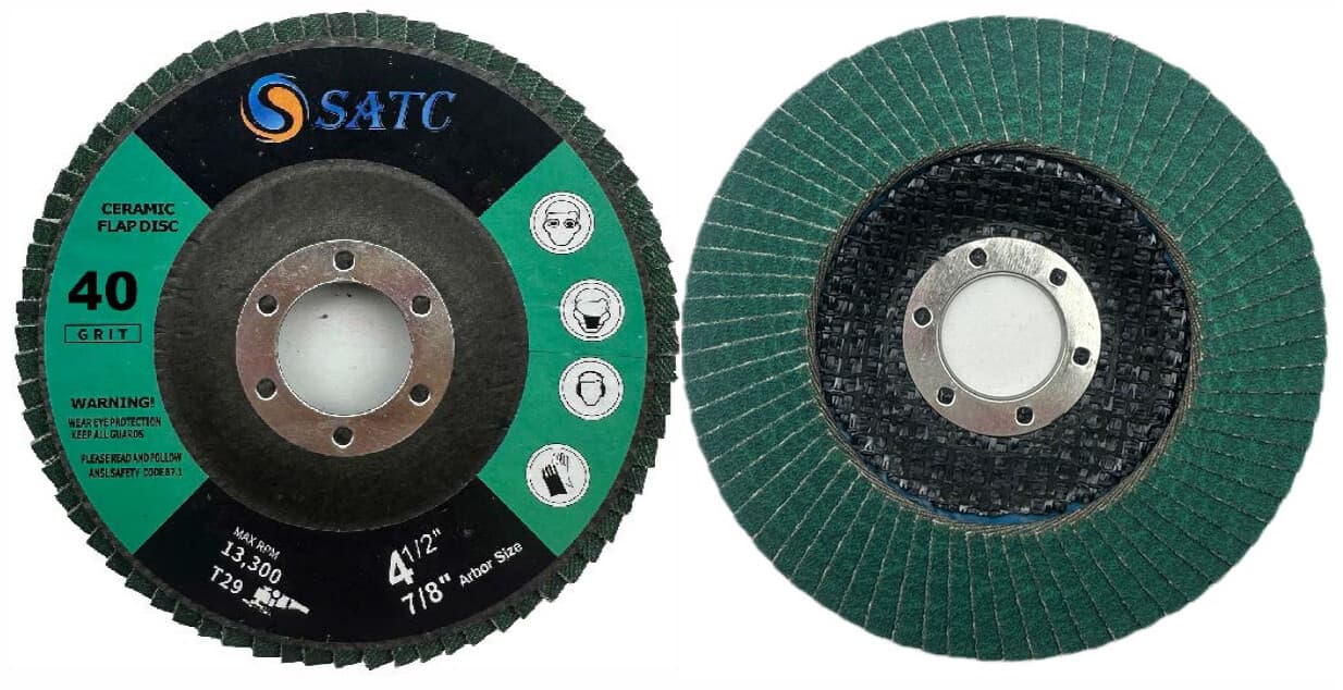 10 PCS Ceramic Flap Discs 4.5" x 7/8-Inch Sanding Disc Type 29 Premium 40 Grit 6