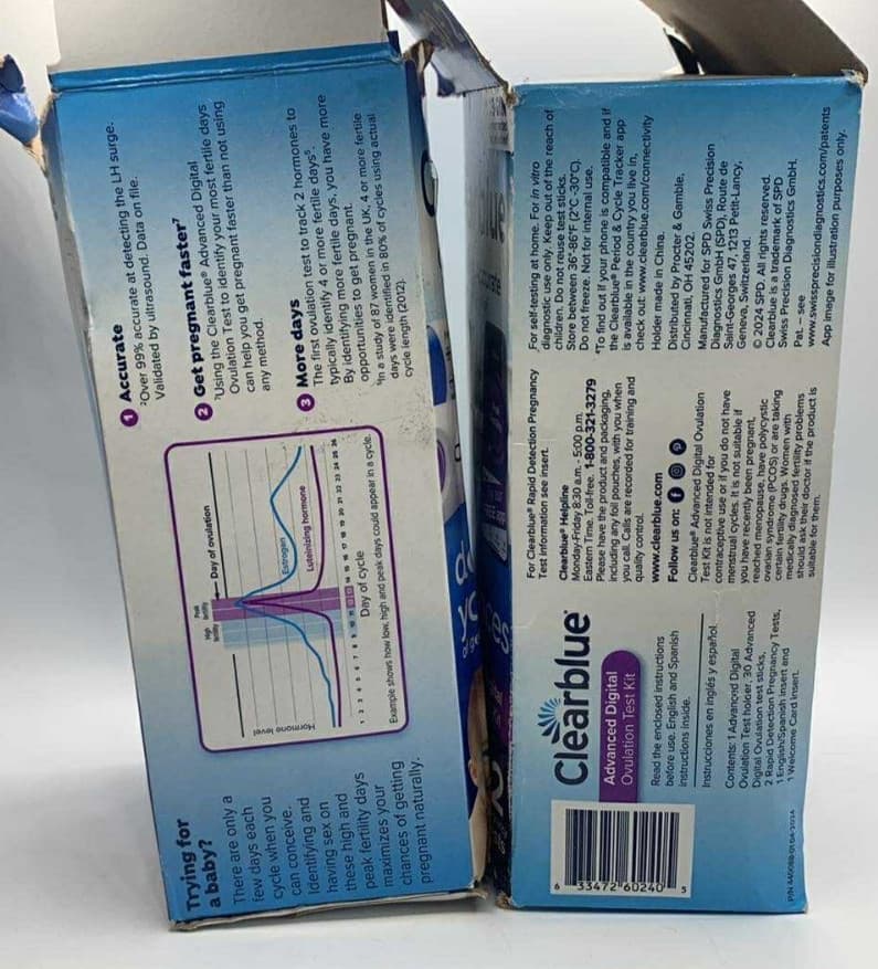 2PK Clearblue Advanced digital Kit ~ 30 Ovulation + 2 Pregnancy Test EA~EXP 4/27 2