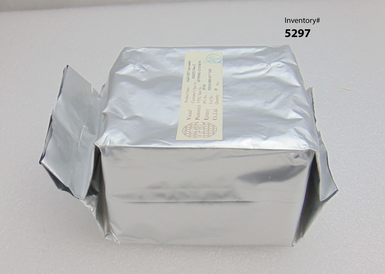 Visual Photonics Epitaxy HBTIP04U-O-018016 E InGaP HBT Epi Wafer 100mm, 25-Piece