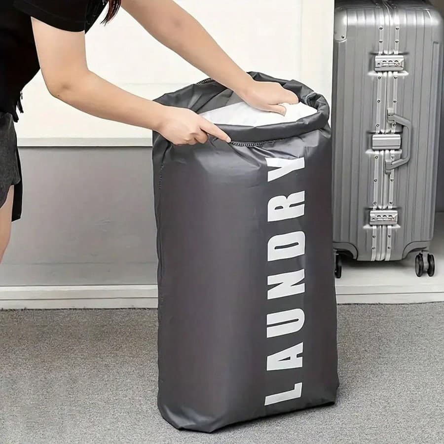 Extra Large Canvas Laundry Bag with Drawstring, Washable & Foldable 4