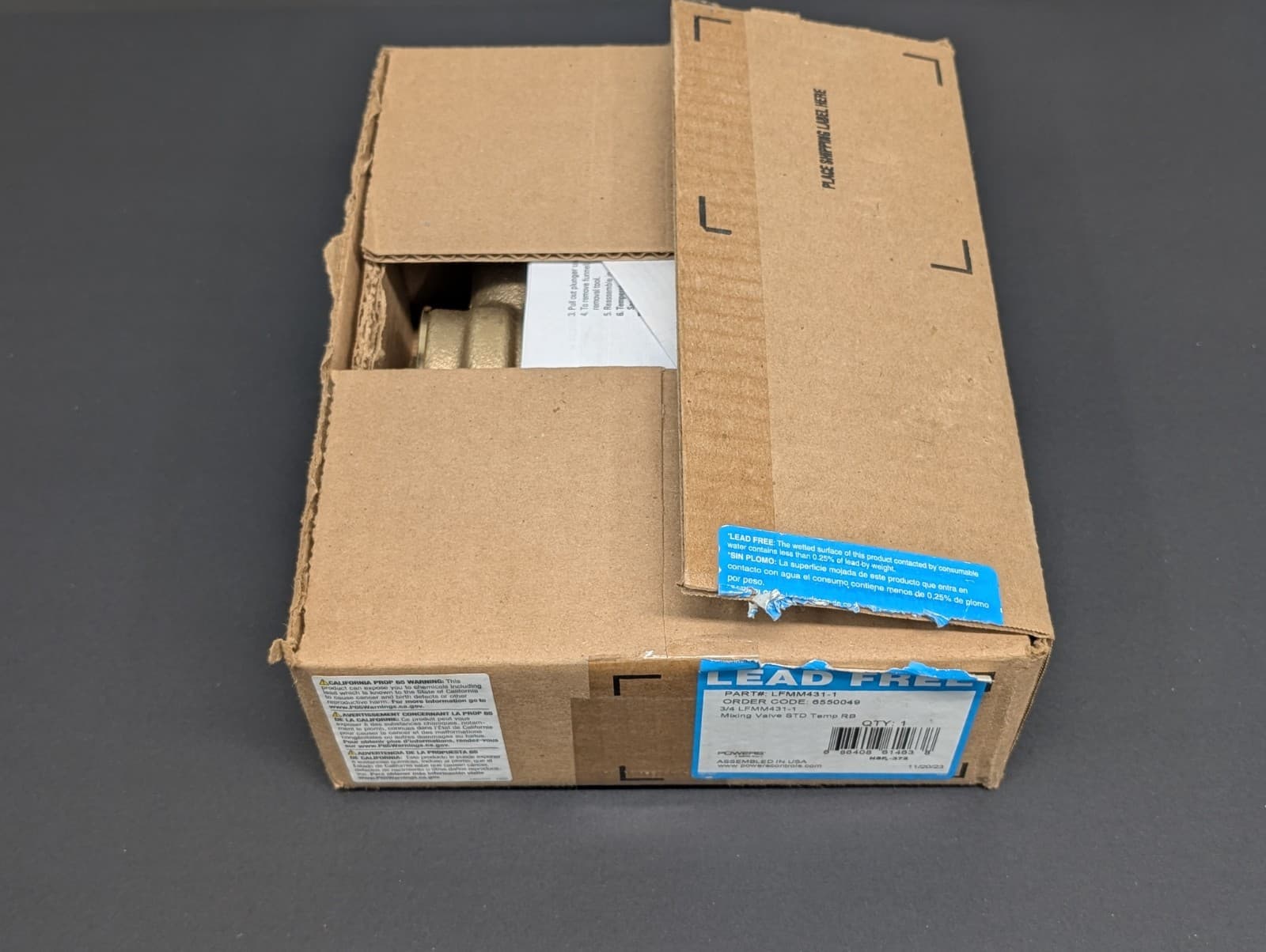 Powers Hydroguard Watts  LFMM431-1 3/4 in Mixing Valve LF Rough Bronze 5