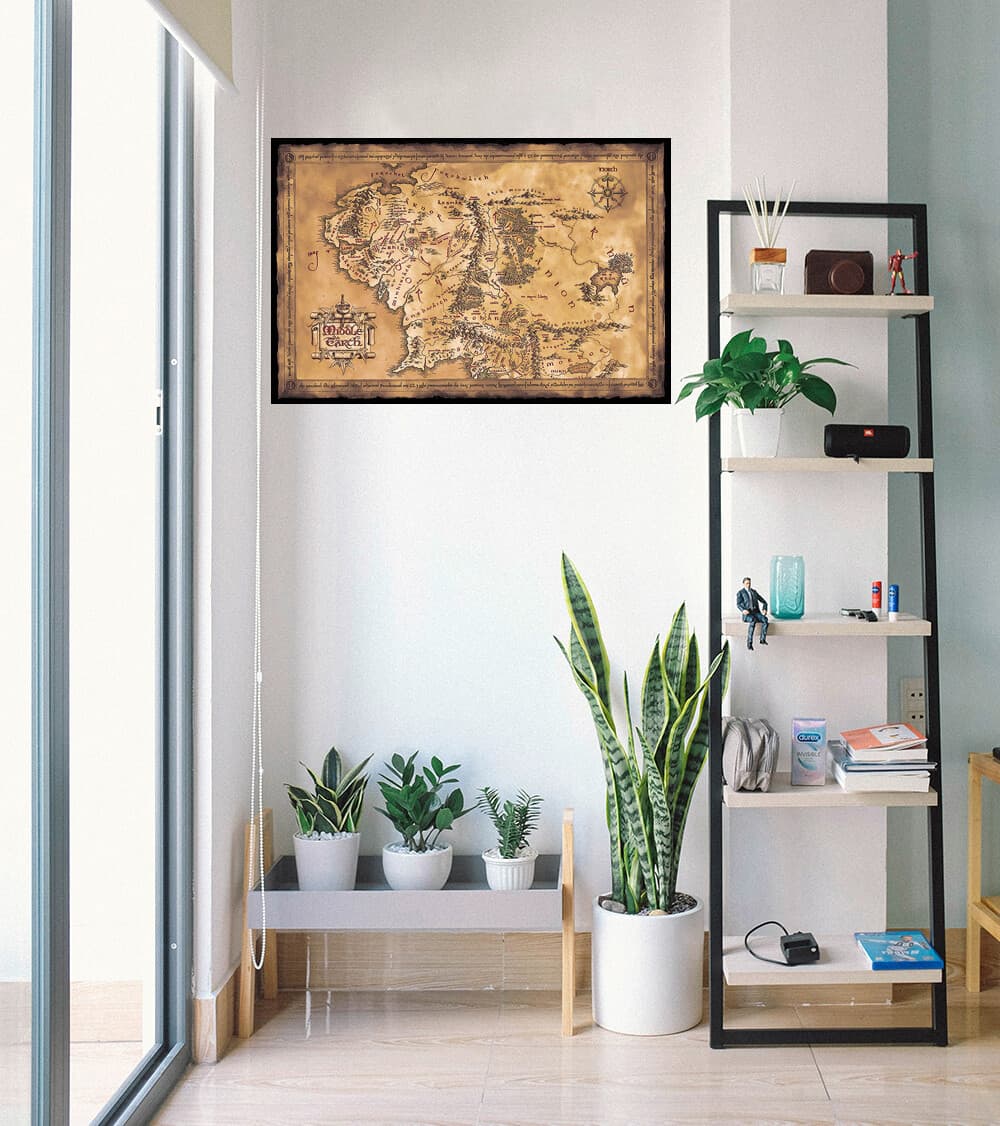 The Lord Of The Rings / The Hobbit - Movie Poster (Dark Map Of Middle Earth) 3