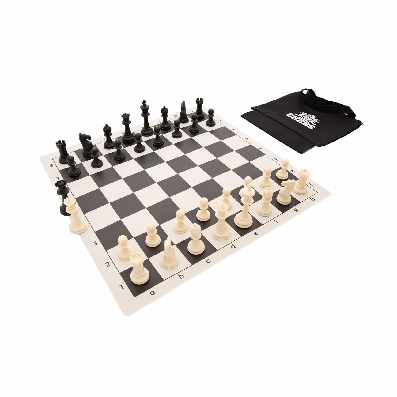 WE Games Best Value Tournament Chess Set, Black Board, Pieces, Bag, Instructions 3
