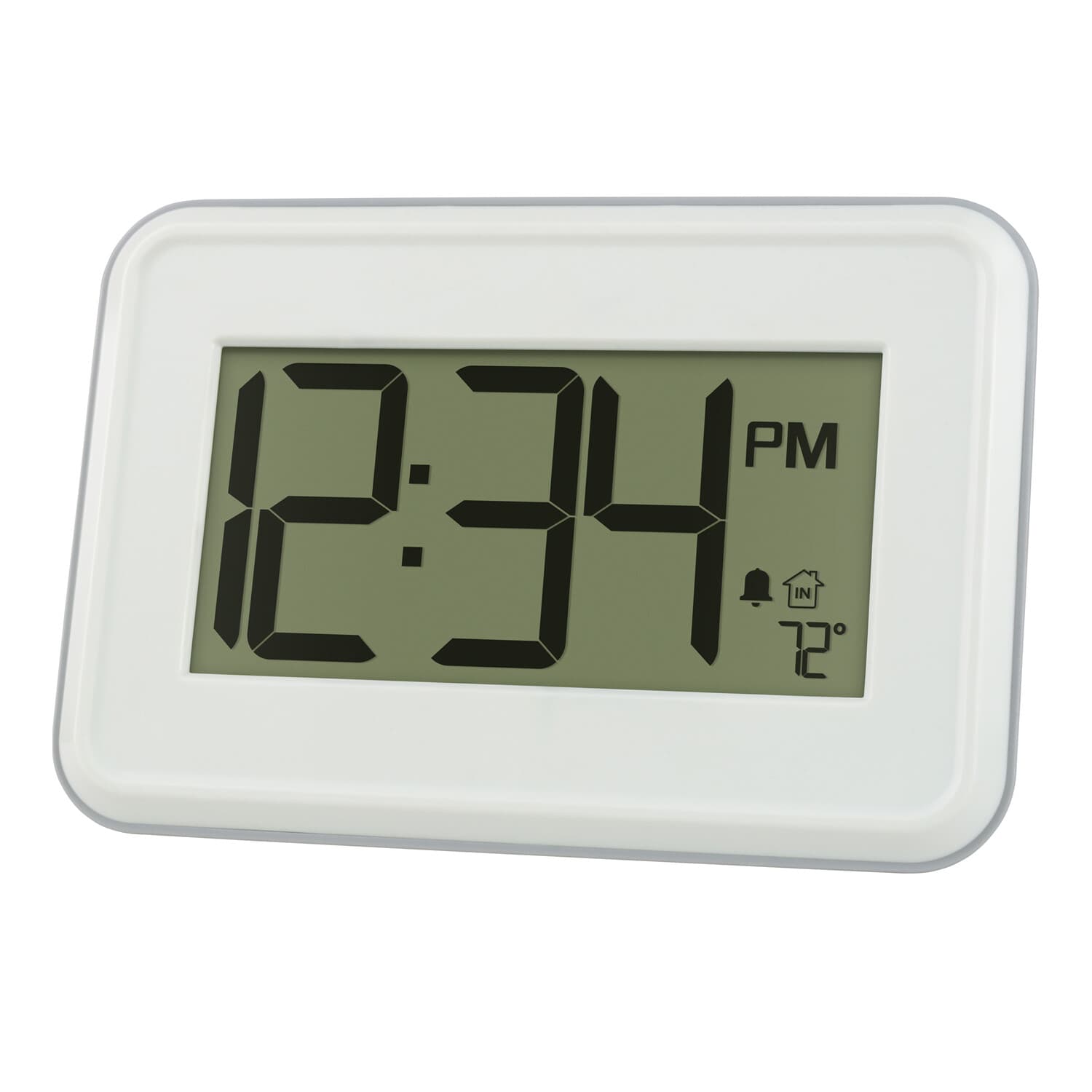 513-113W La Crosse Technology Digital Wall Clock with Indoor Temp & Timer White 4
