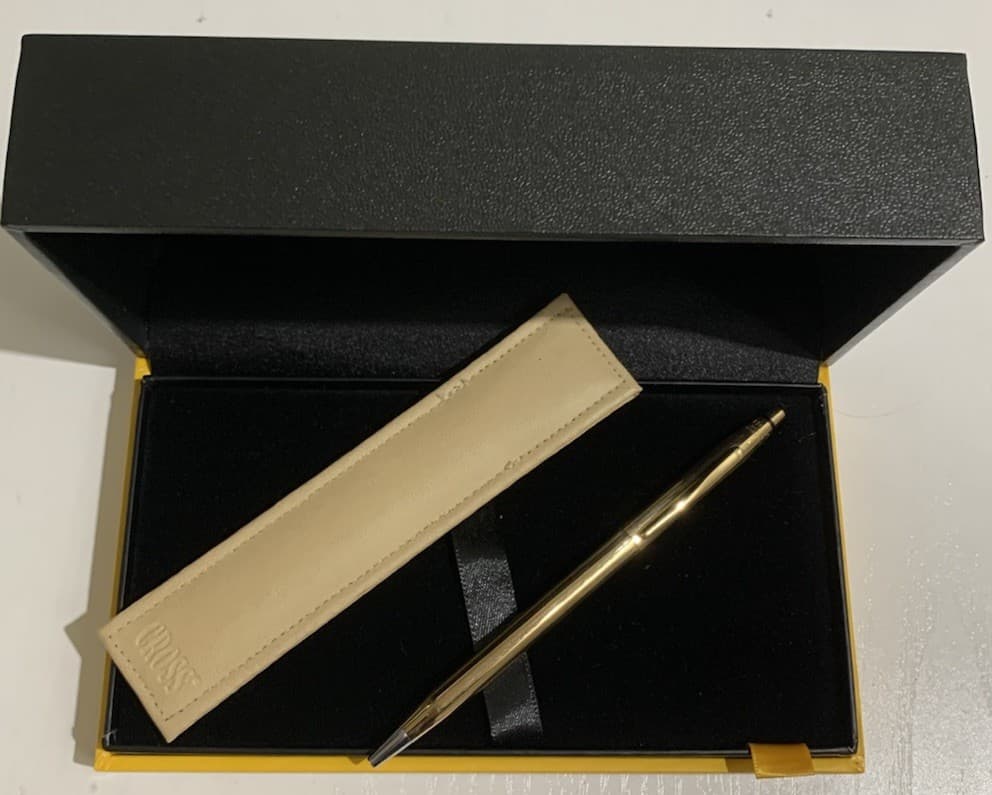 Cross 18K Solid Gold Century Ballpoint Pen In Case, Beautiful!! Hard To Find. 2