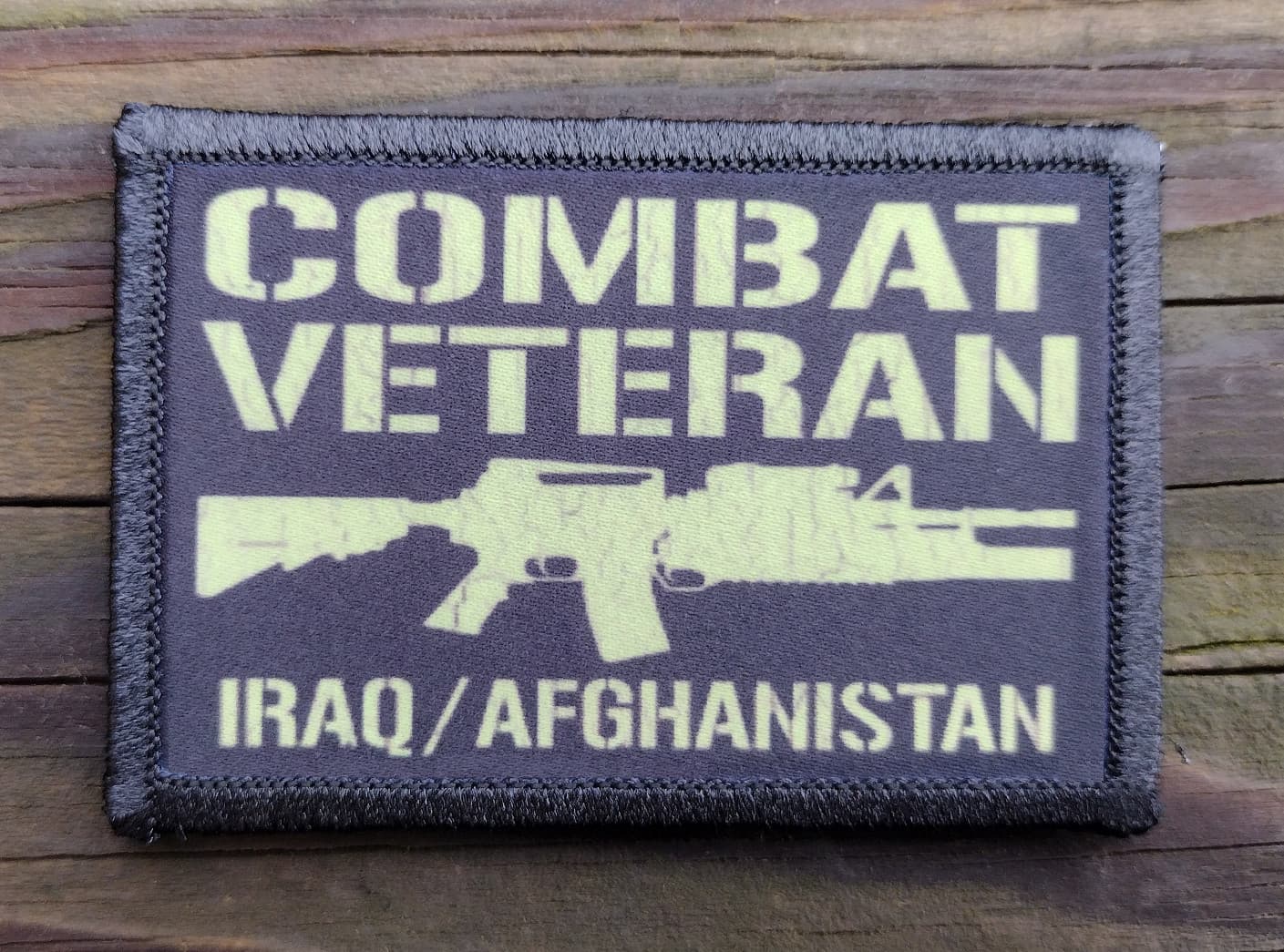 Combat Veteran Afghanistan Iraq Morale Patch Hook & Loop Army Custom Tactical
