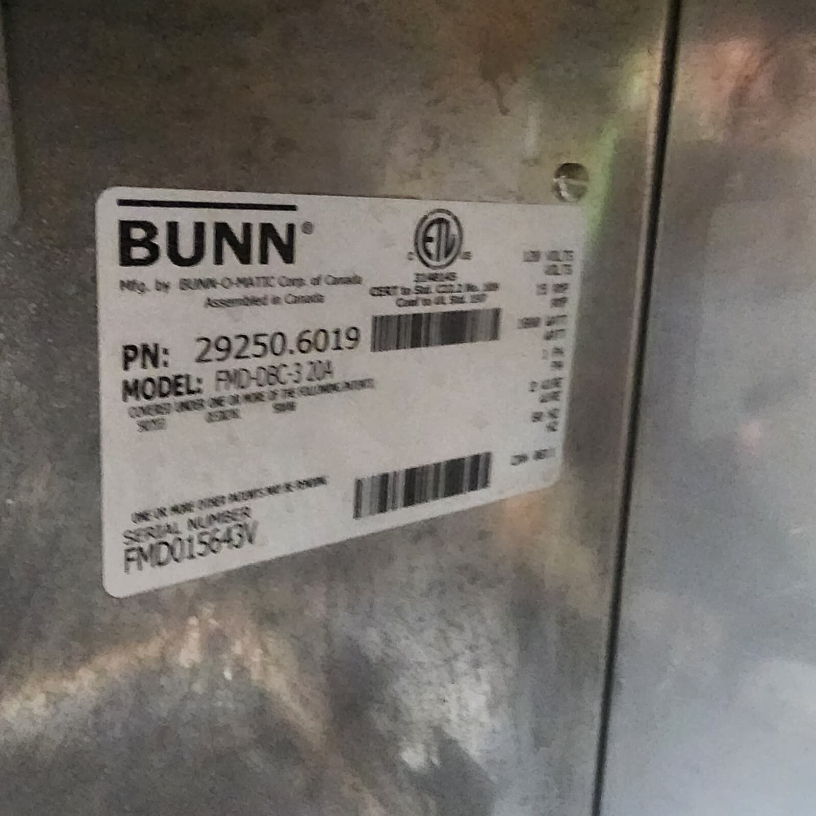 Bunn FMD-DBC-3 Hot Powdered Drink Maker 29250.6019 115V Mocha [A7F] 3