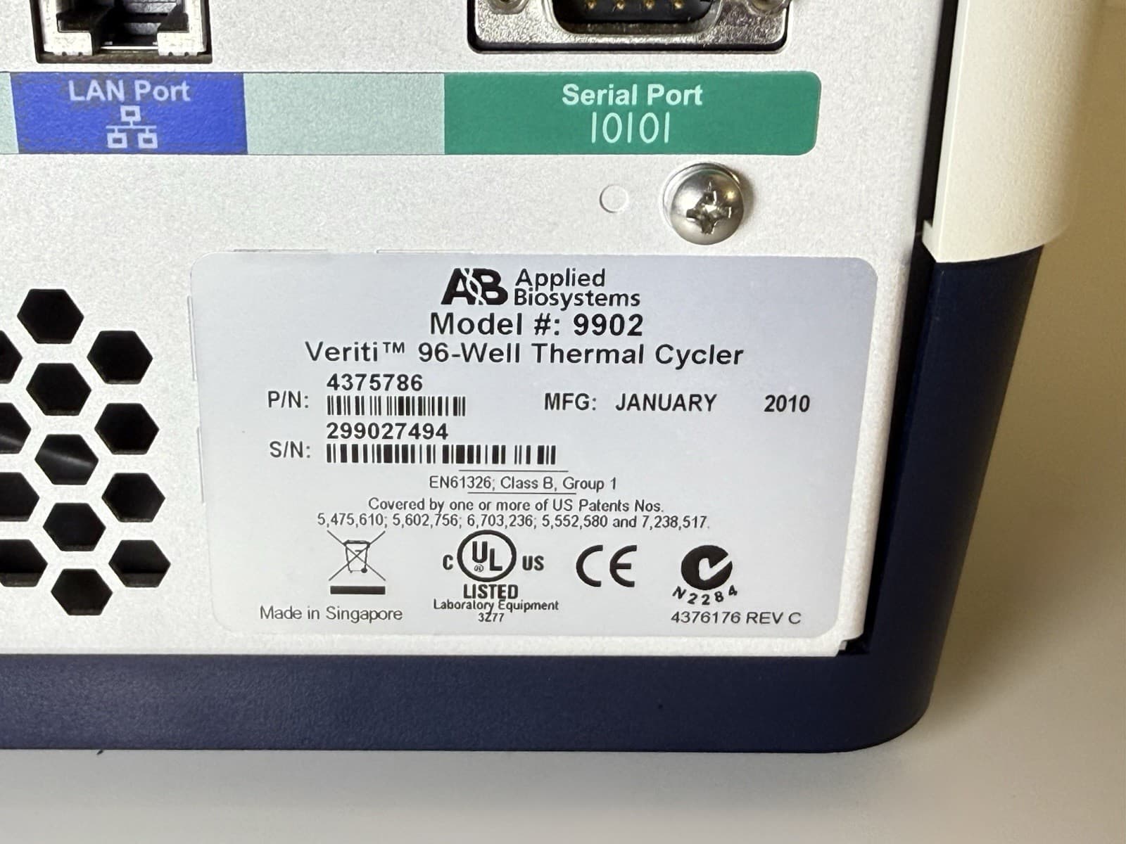 Applied Biosystems Veriti 96-well Thermal Cycler PCR Model: 9902 (P/N: 4375786) 5