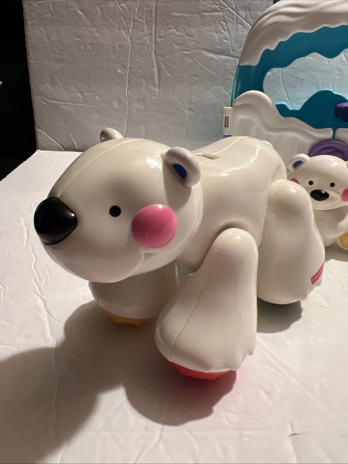 Fisher Price Amazing Animals Arctic Friends Mother & Baby Polar Bears Sounds GUC 3