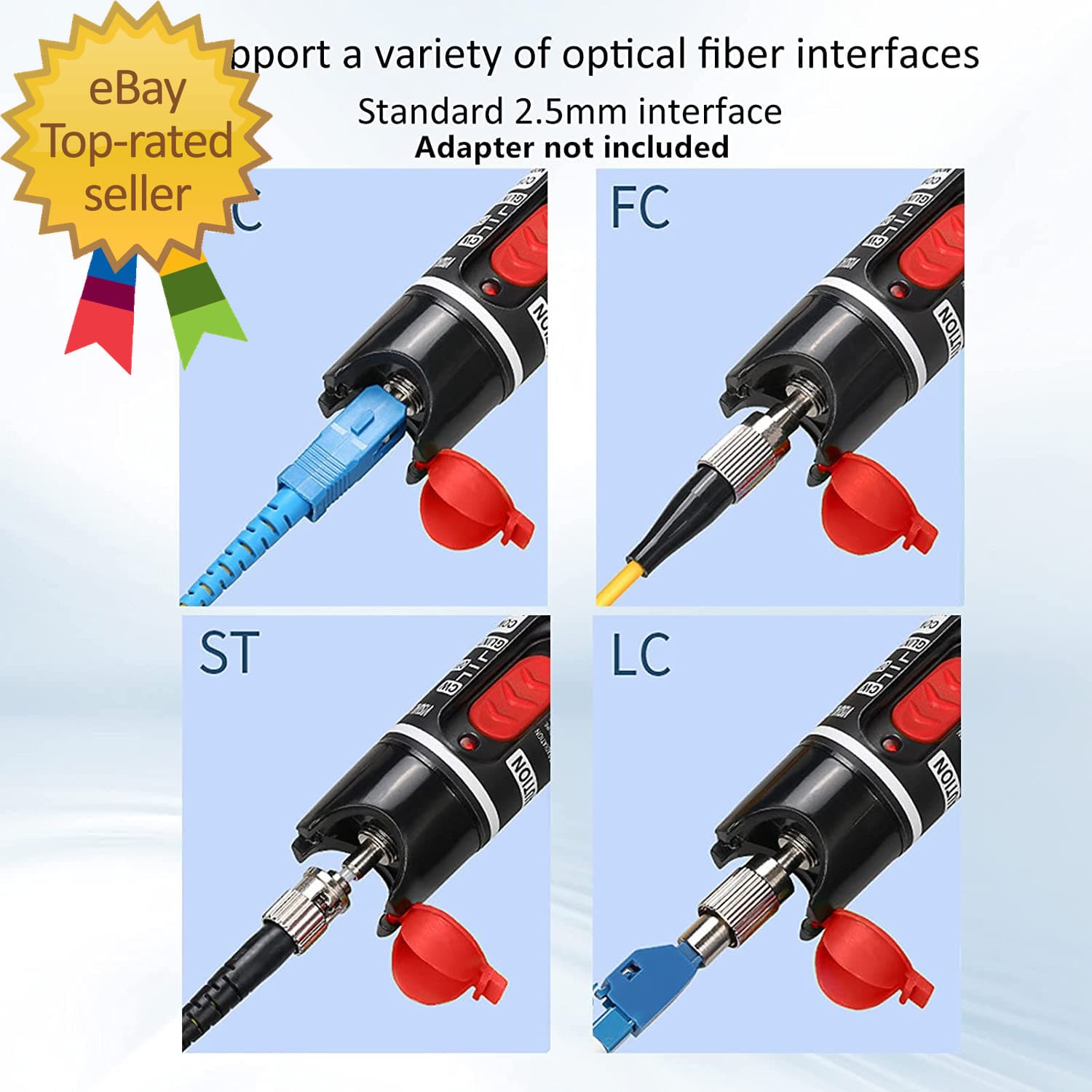 Visual Fault Locator 50KM 50Mw Fiber Optic Cable Tester Meter VFL Red Light Pen 4