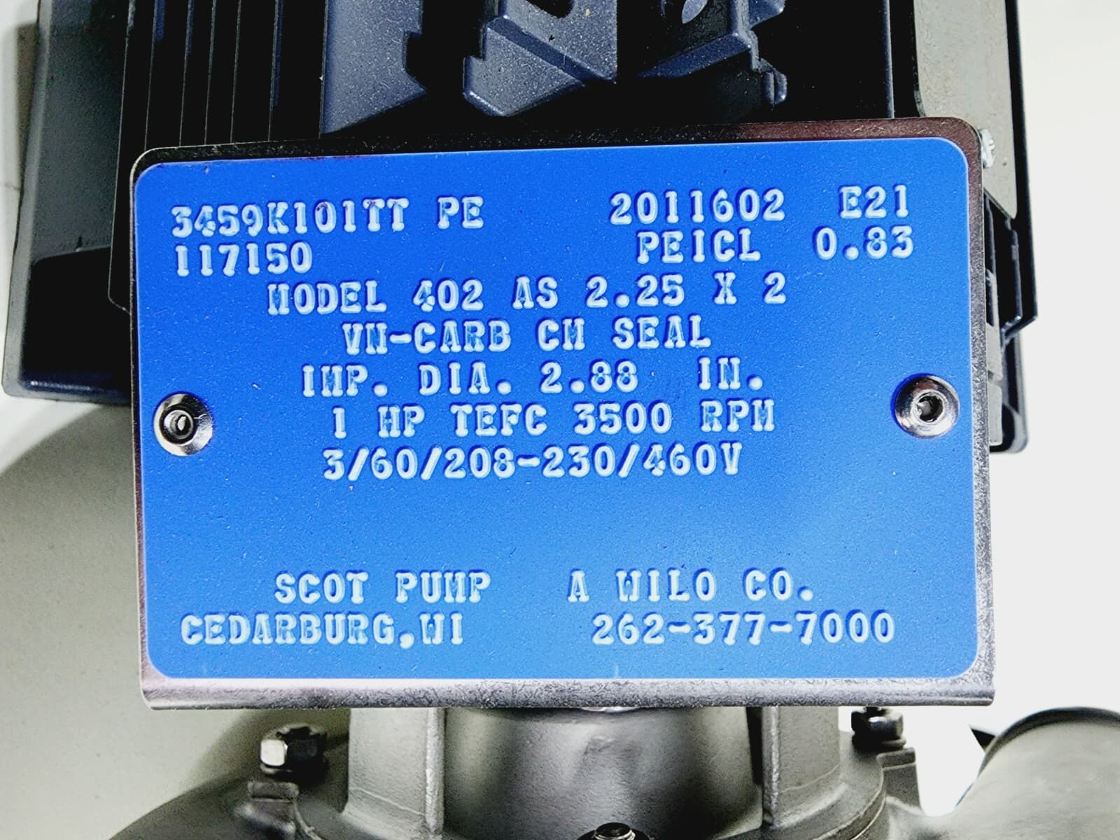 Champion 117150 Techtop GR3-AL-TF-80B34Z-2-B-D-1-F2 Motor/ Pump Assembly 4