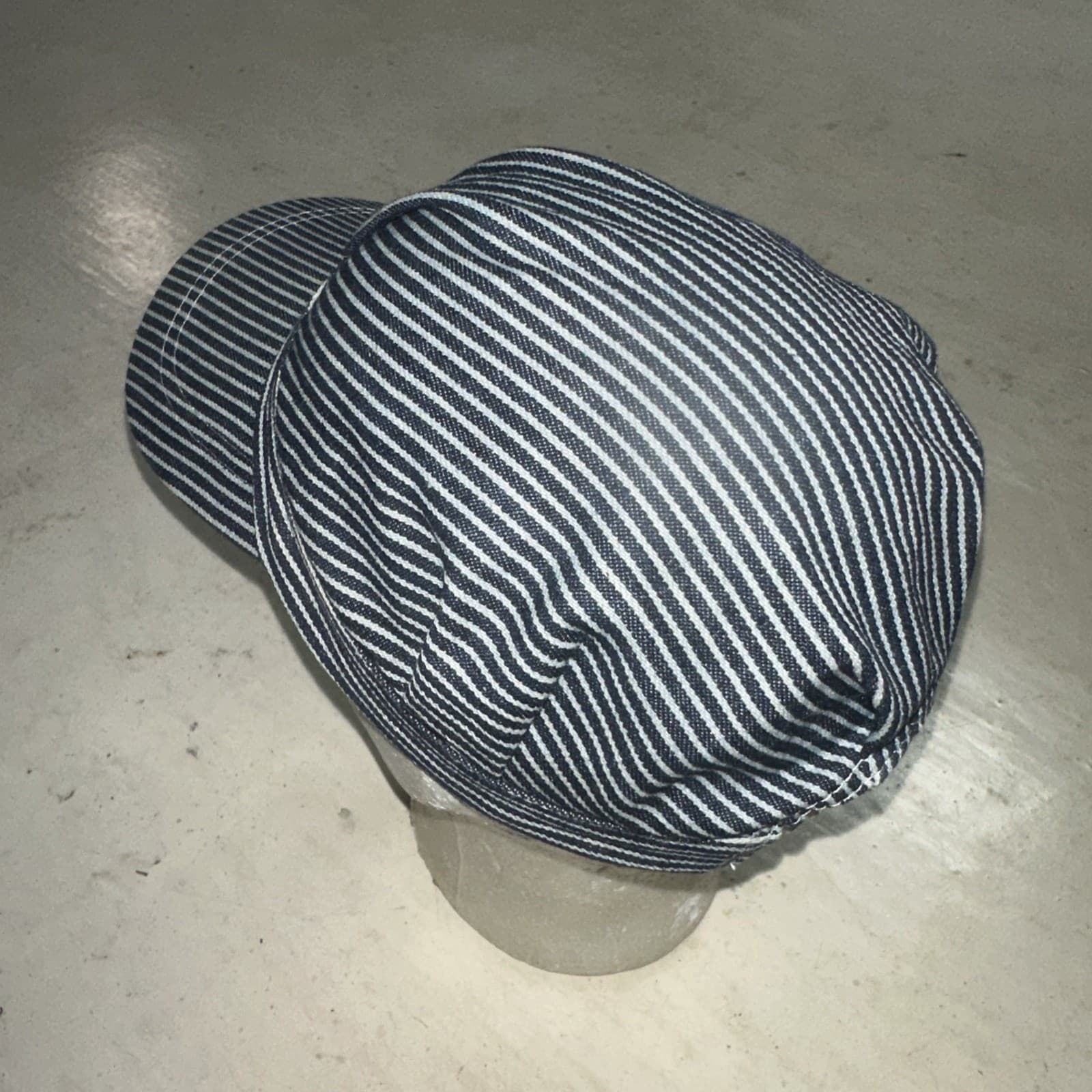 Train Conductor Engineer Railroad Hat Cap Snapback Blue White Stripe Dress Up 6