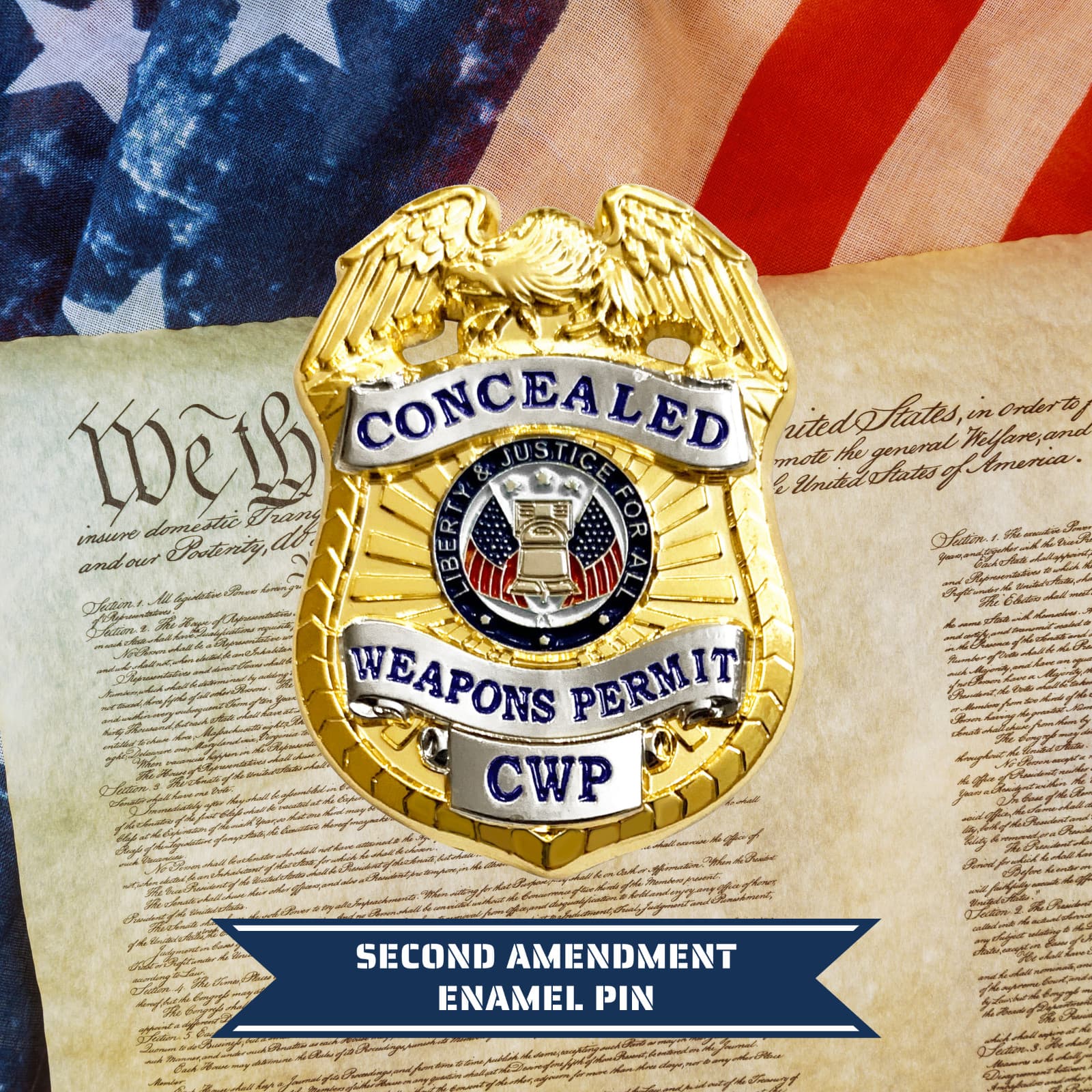 Concealed Weapon Permits Pin - Second Amendment Novelty - Eagle Patriotic Pin 4