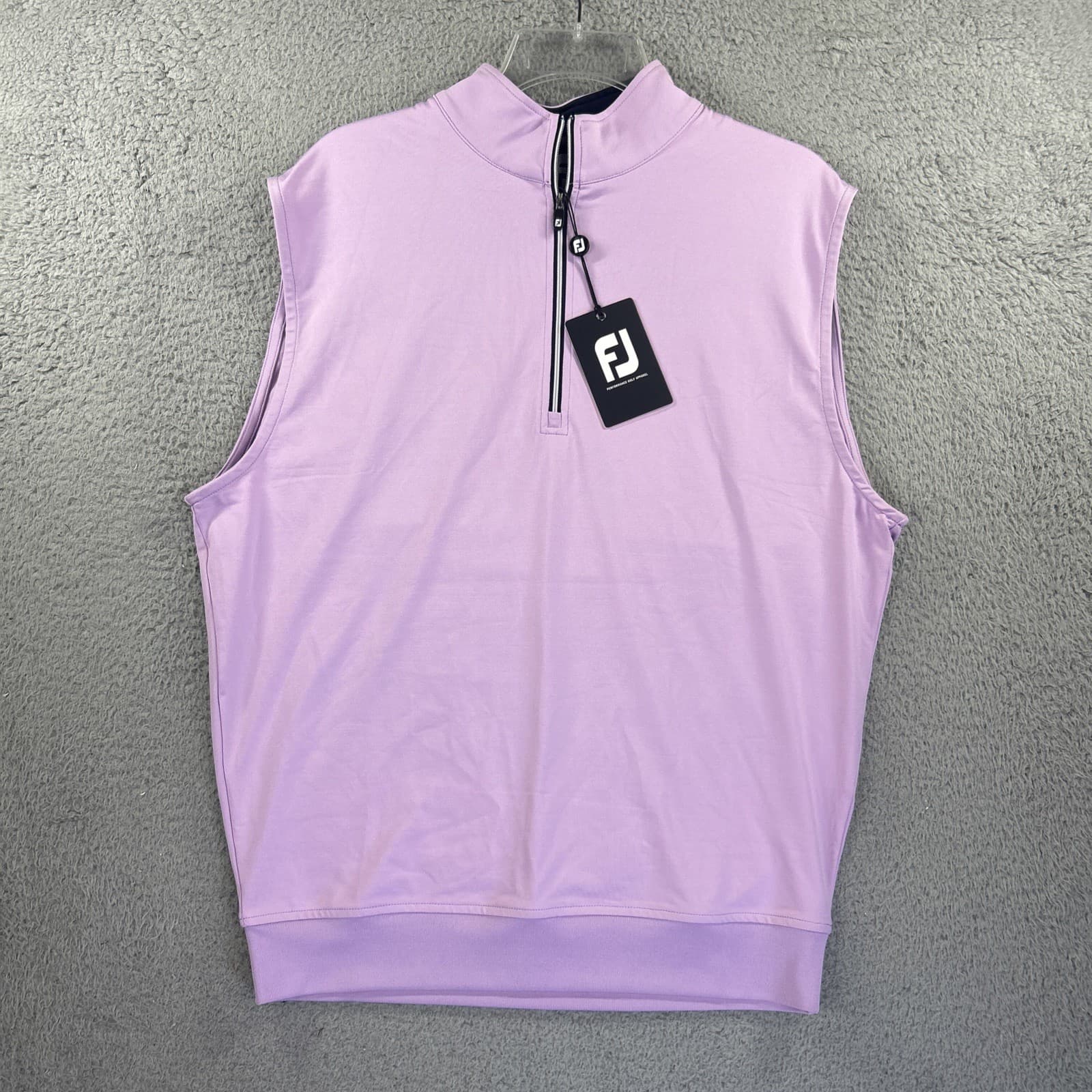 Footjoy Golf Vest Mens Small Lavender Performance 1/2 Zip Gather Wicking NEW